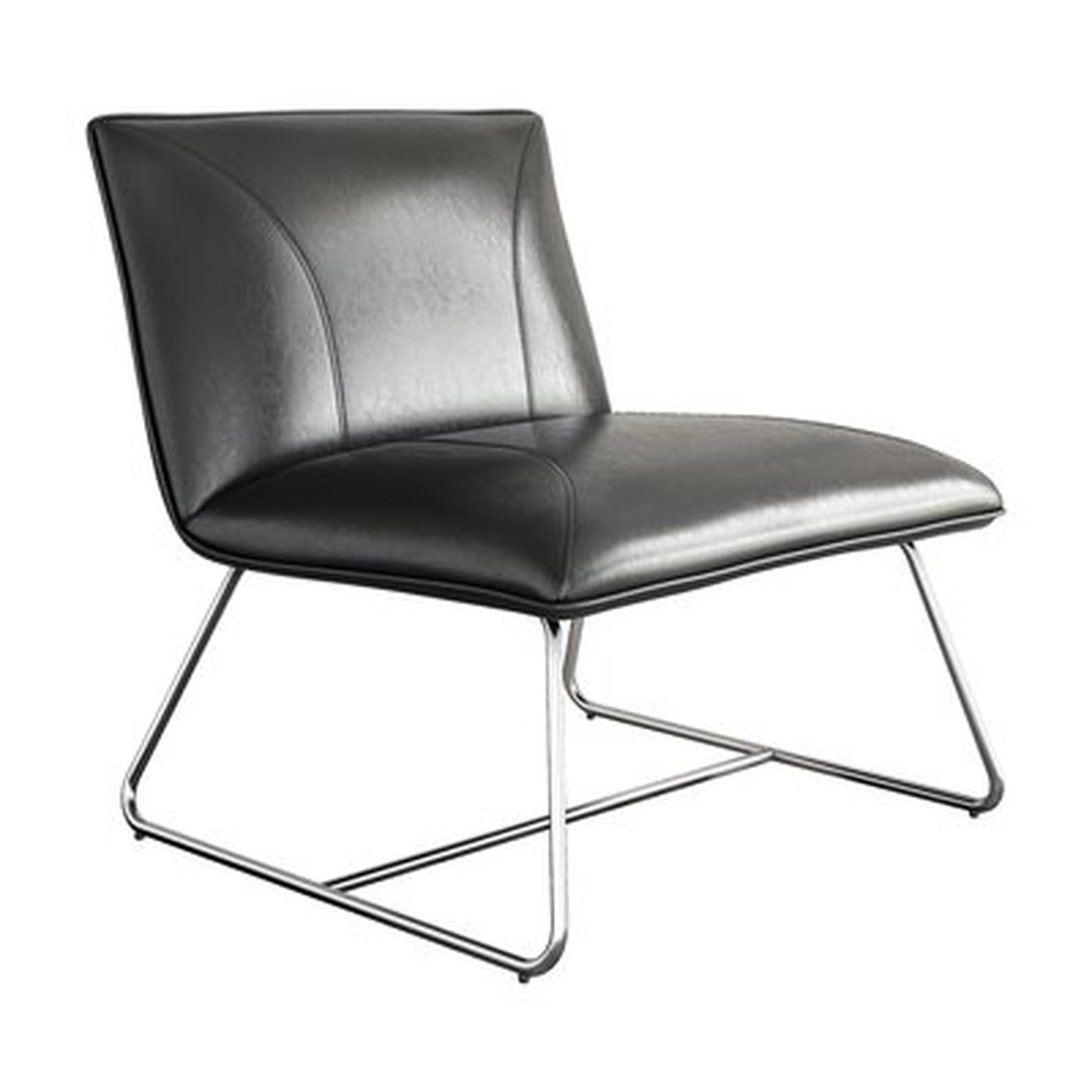 Bunsley 28.35" W Faux Leather Slipper Chair - Wayfair