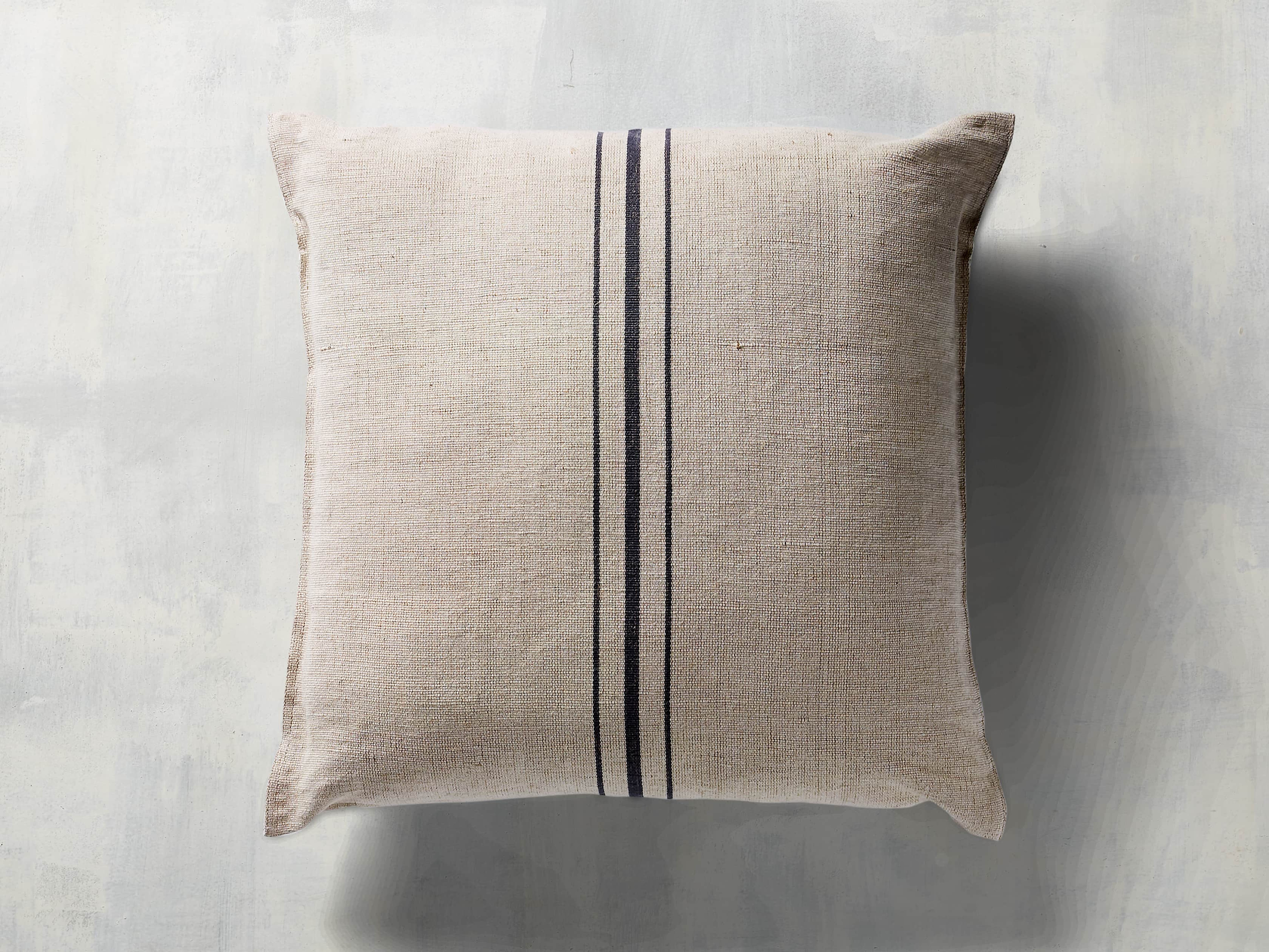 French Stripe Floor Pillow in Cotton Natural - Arhaus