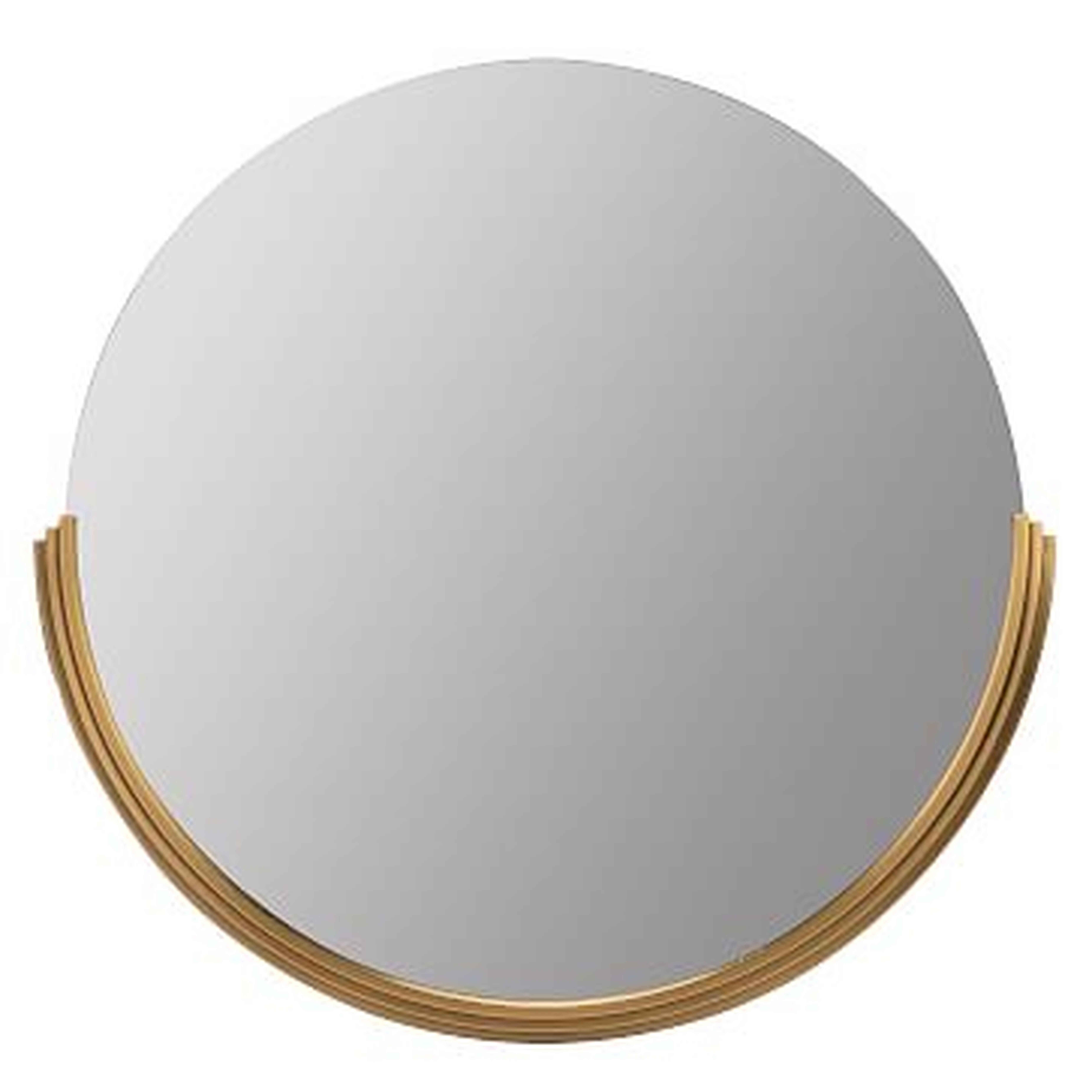 Round Half Frame Modern Mirror, Gold - West Elm