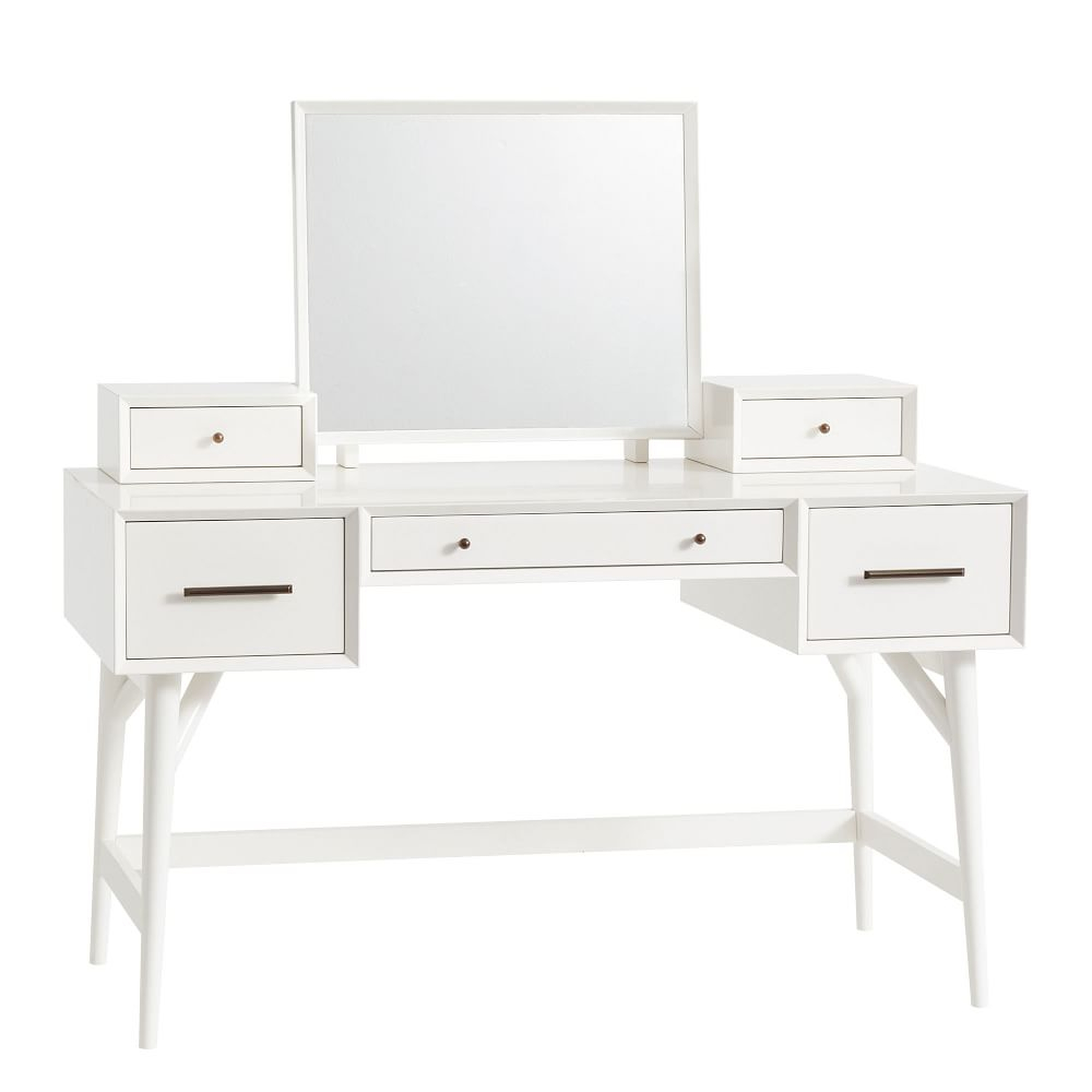 Mid-Century Standard Desk Vanity, White, WE Kids - West Elm