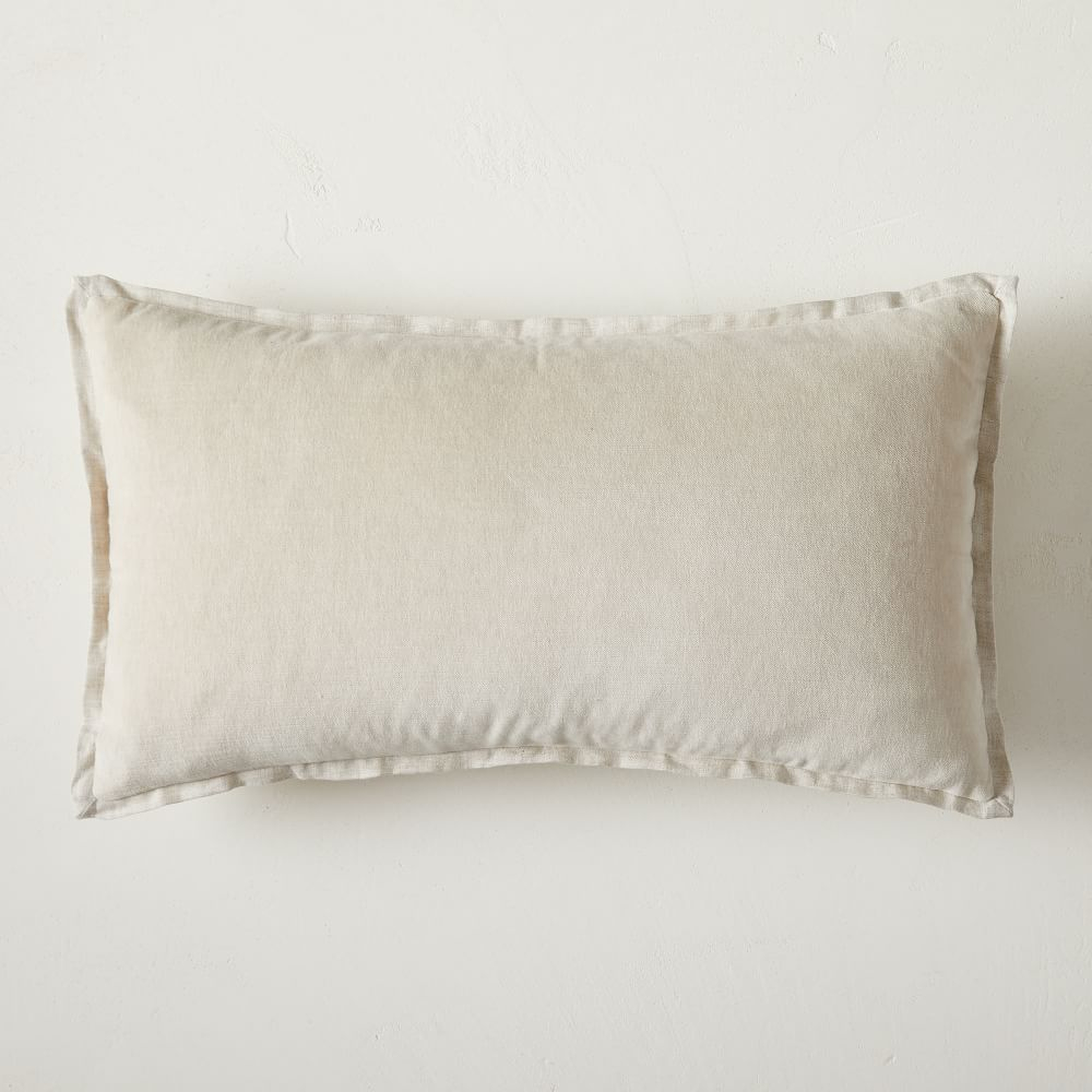 Classic Cotton Velvet Pillow Cover, 12"x21", Natural - West Elm