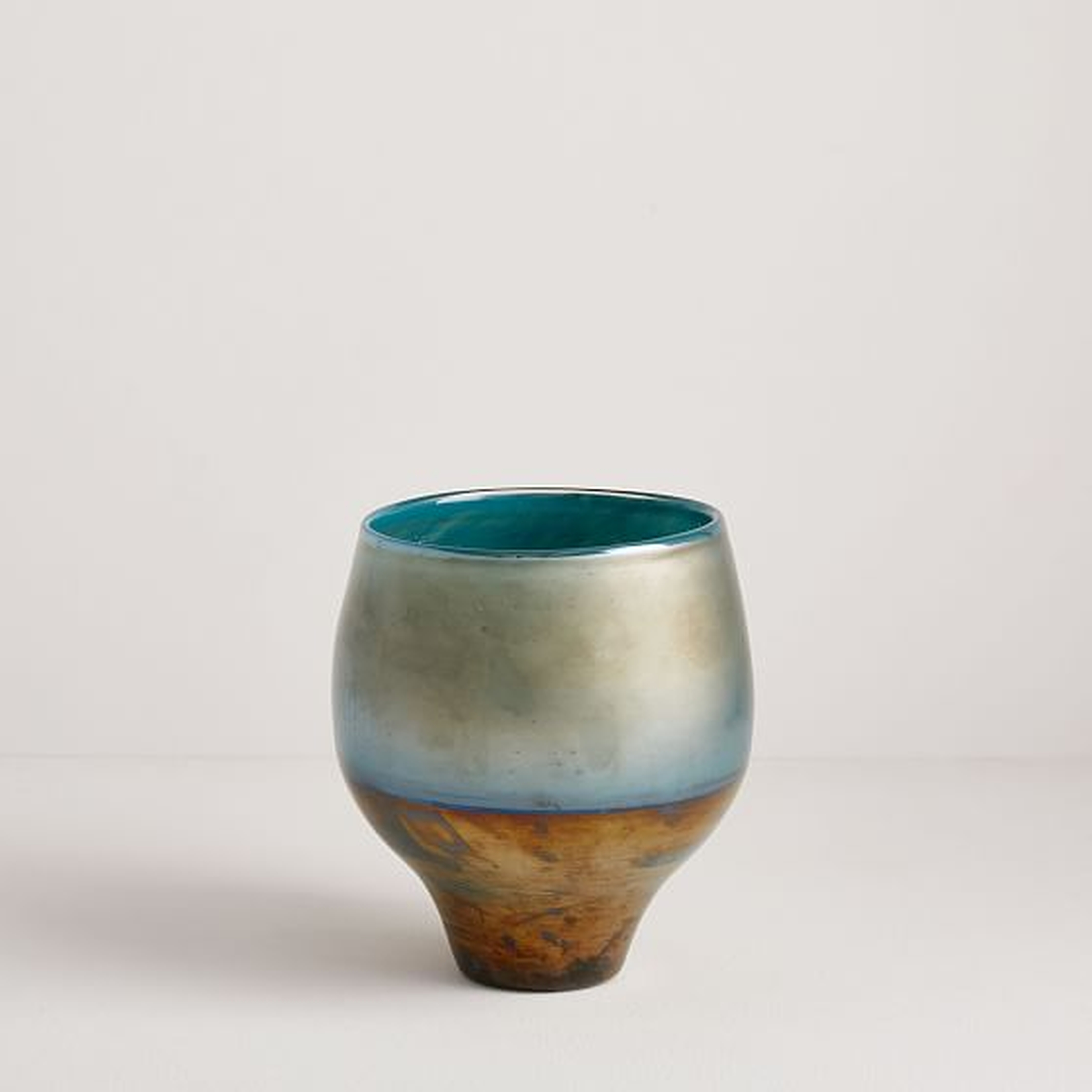 Pearlescent Vase, Round Vase, Blue, Set of 2 - West Elm