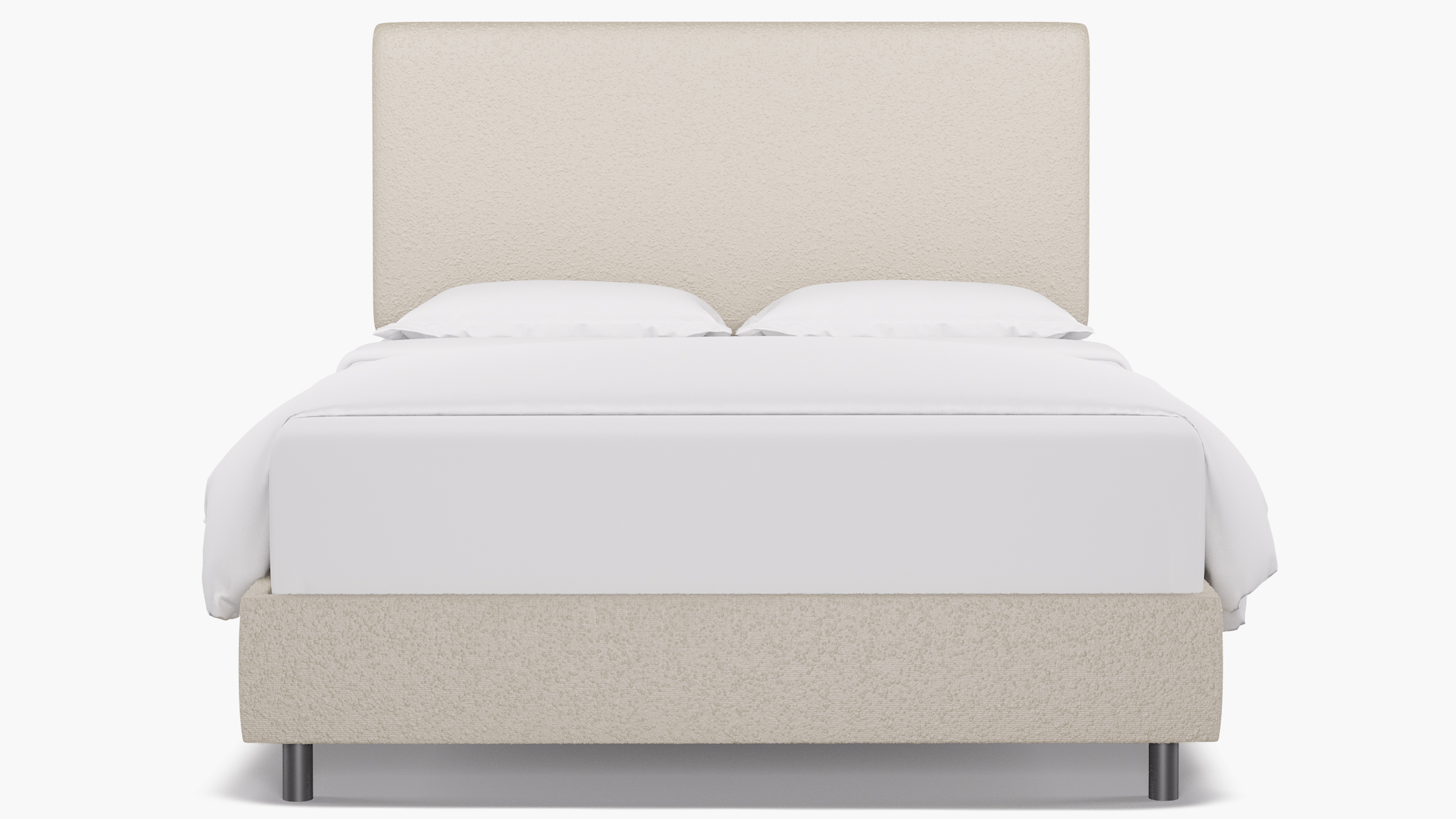 Square Back Bed, Snow Boucle, Queen - The Inside