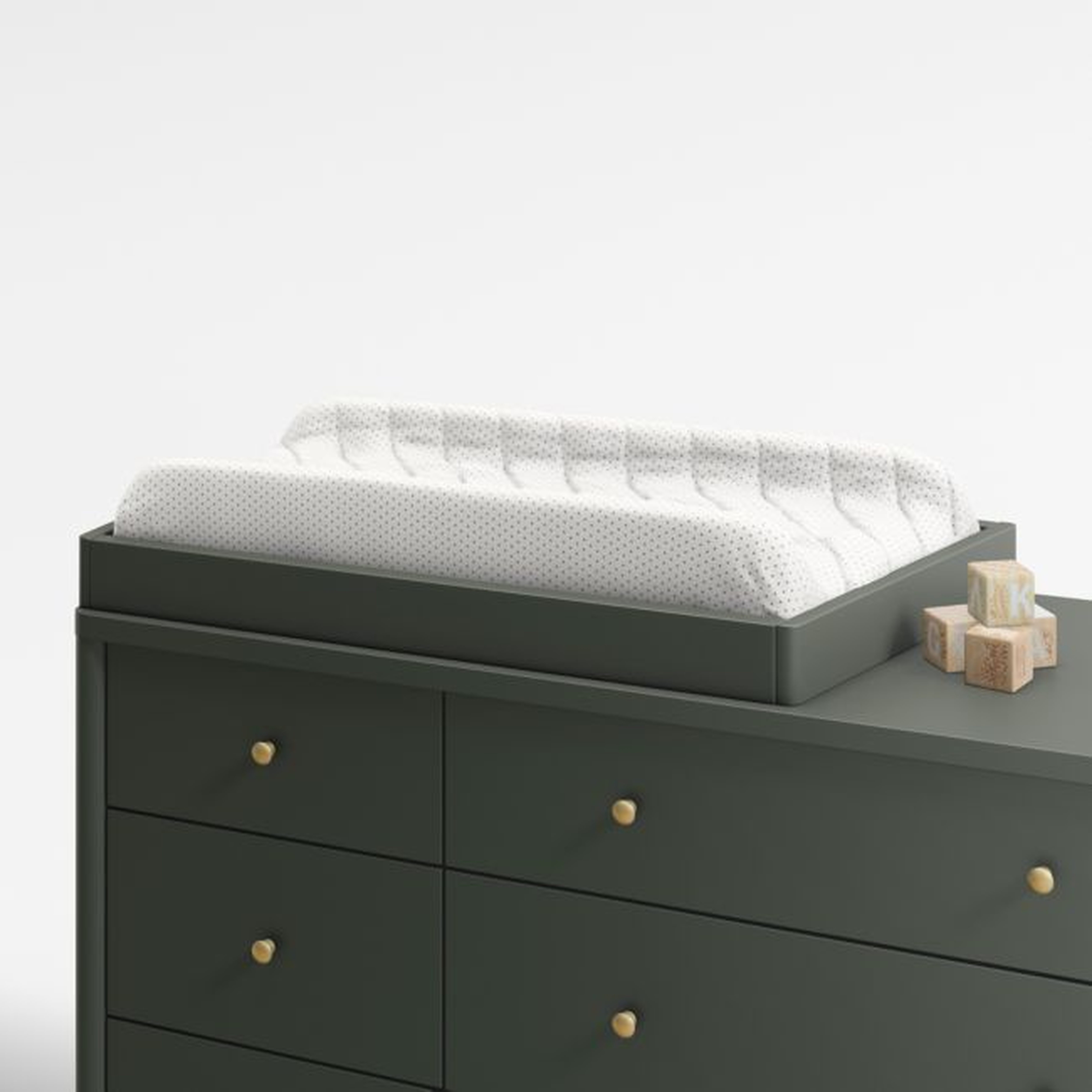 Olive Green Wood Baby Changing Table Topper - Crate & Kids