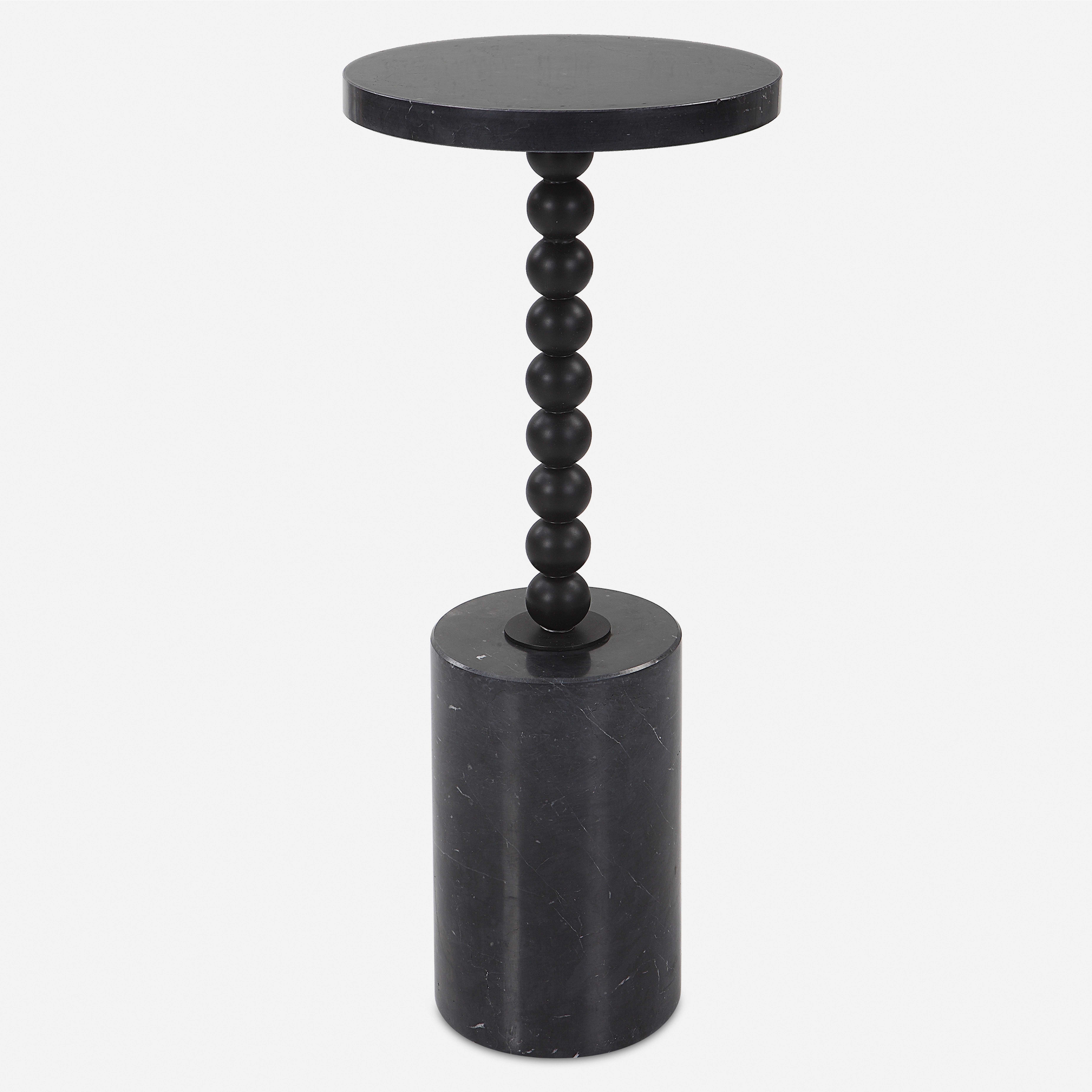 Bead Black Marble Drink Table - Uttermost