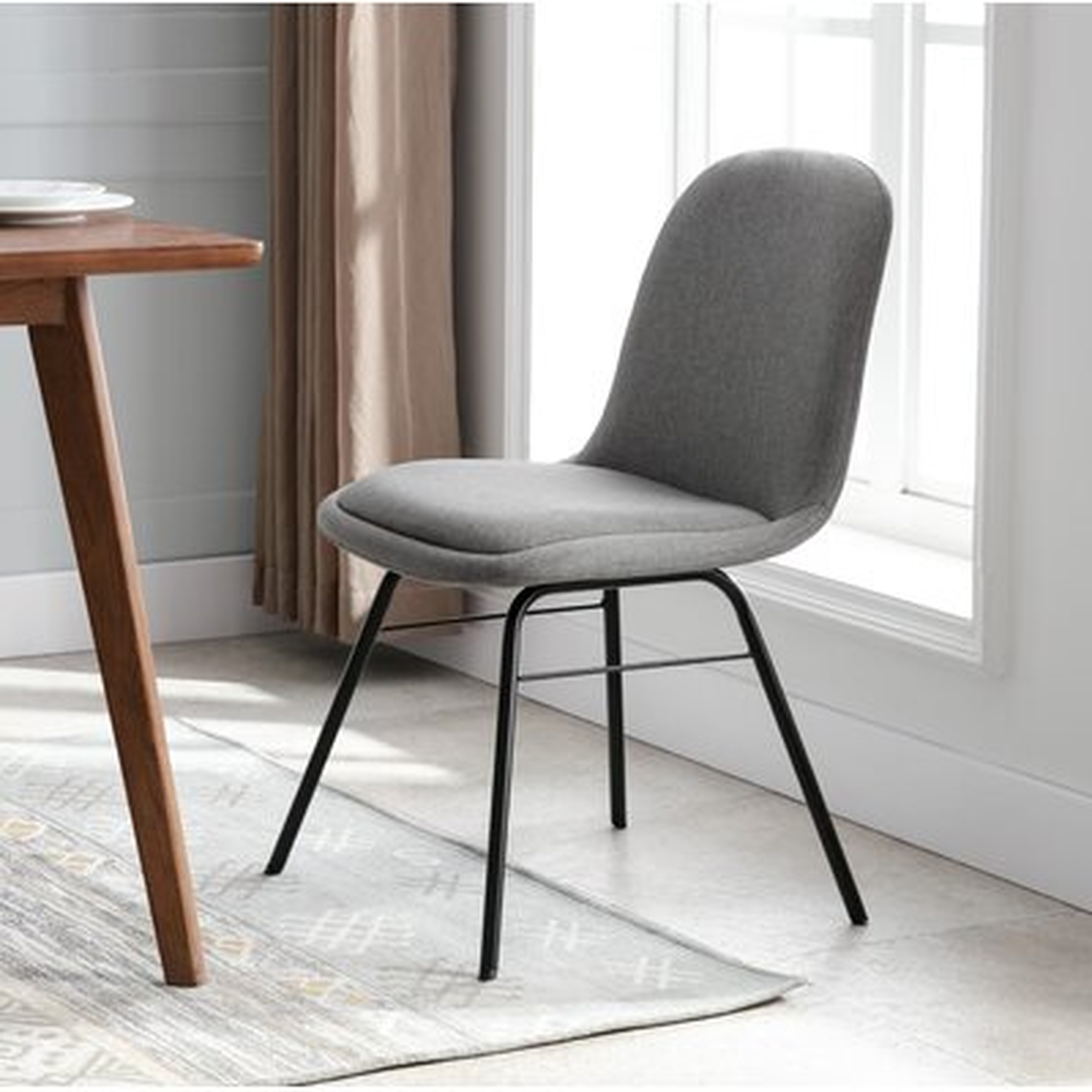 Westboro Upholstered Stacking Side Chair in Charcoal Gray - Wayfair
