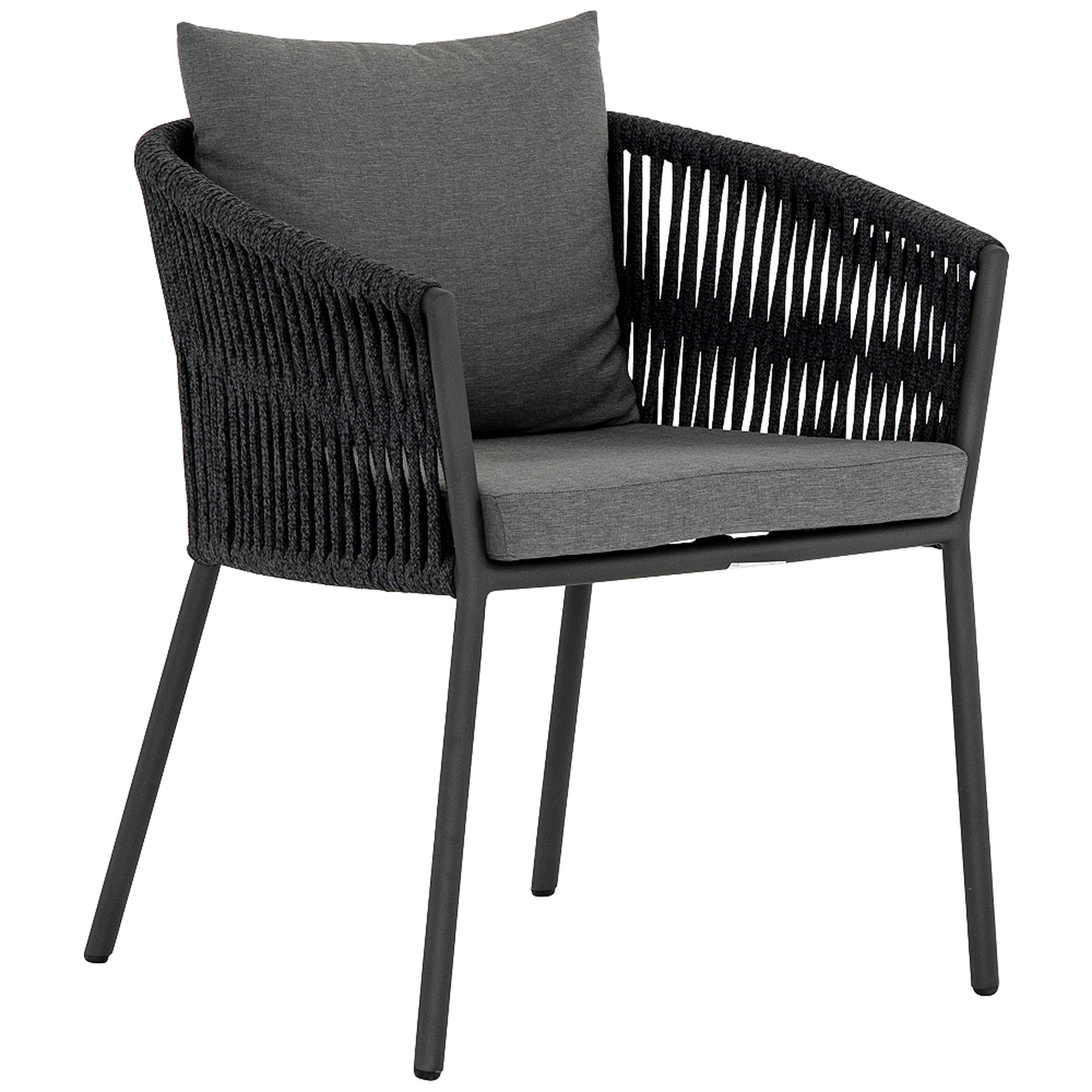 Porto Charcoal and Bronze Outdoor Dining Chair - Style # 89J92 - Lamps Plus