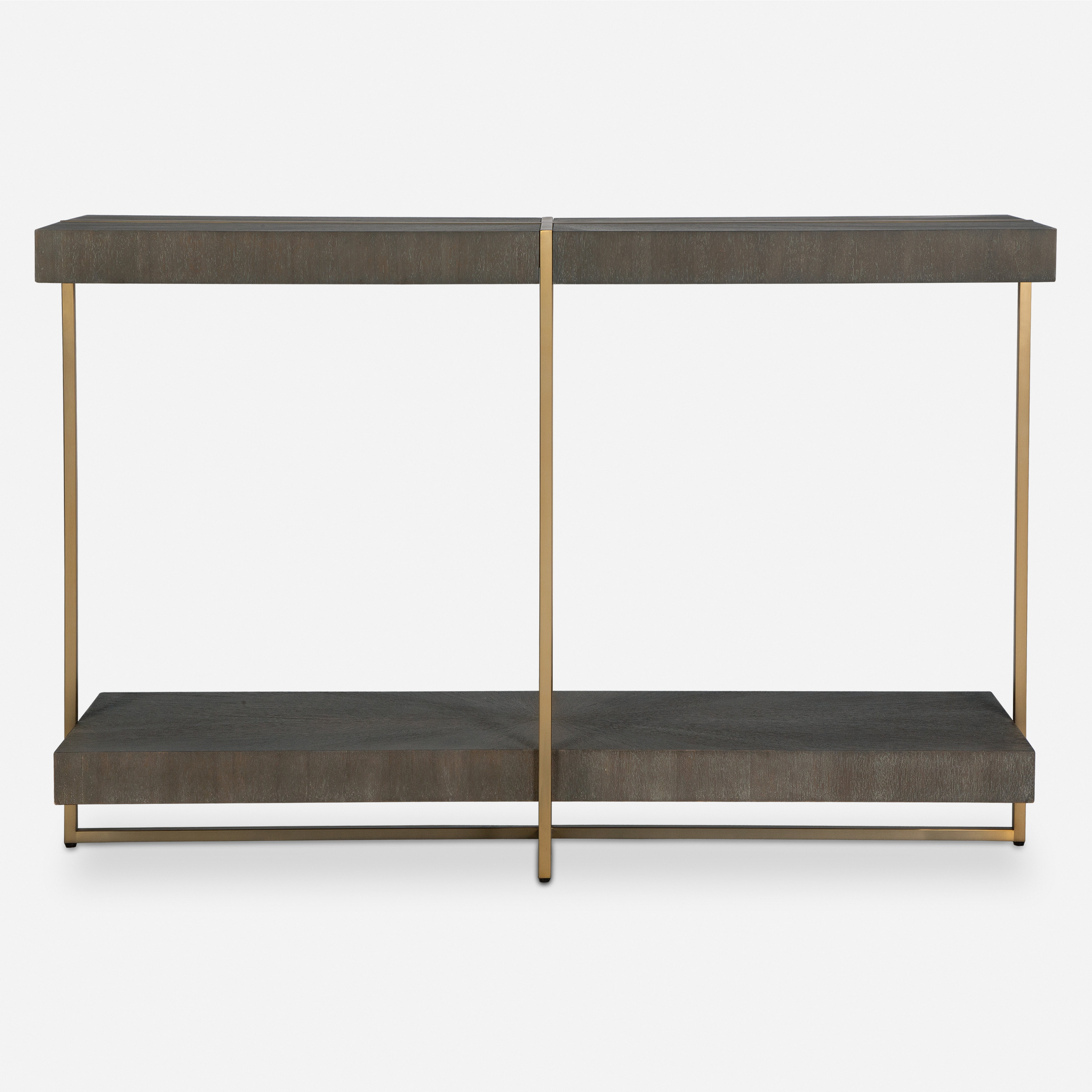 Taja Modern Brass / Wood Console Table - Uttermost