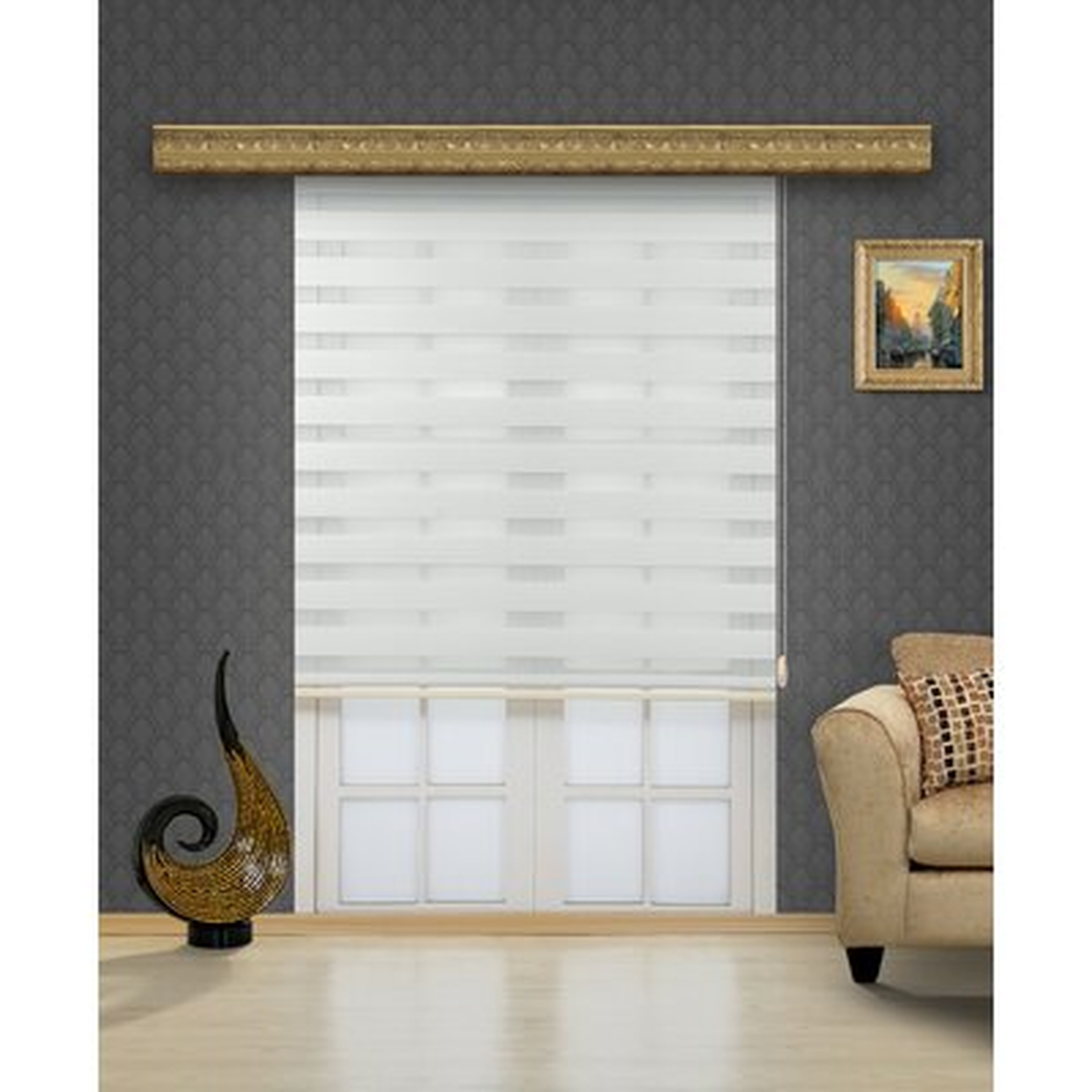A&O Zebra Roller Blinds Dual Layer Shades Easy To Install Day And Night Window Blinds 42" Width Adjustable Length (White) - Wayfair