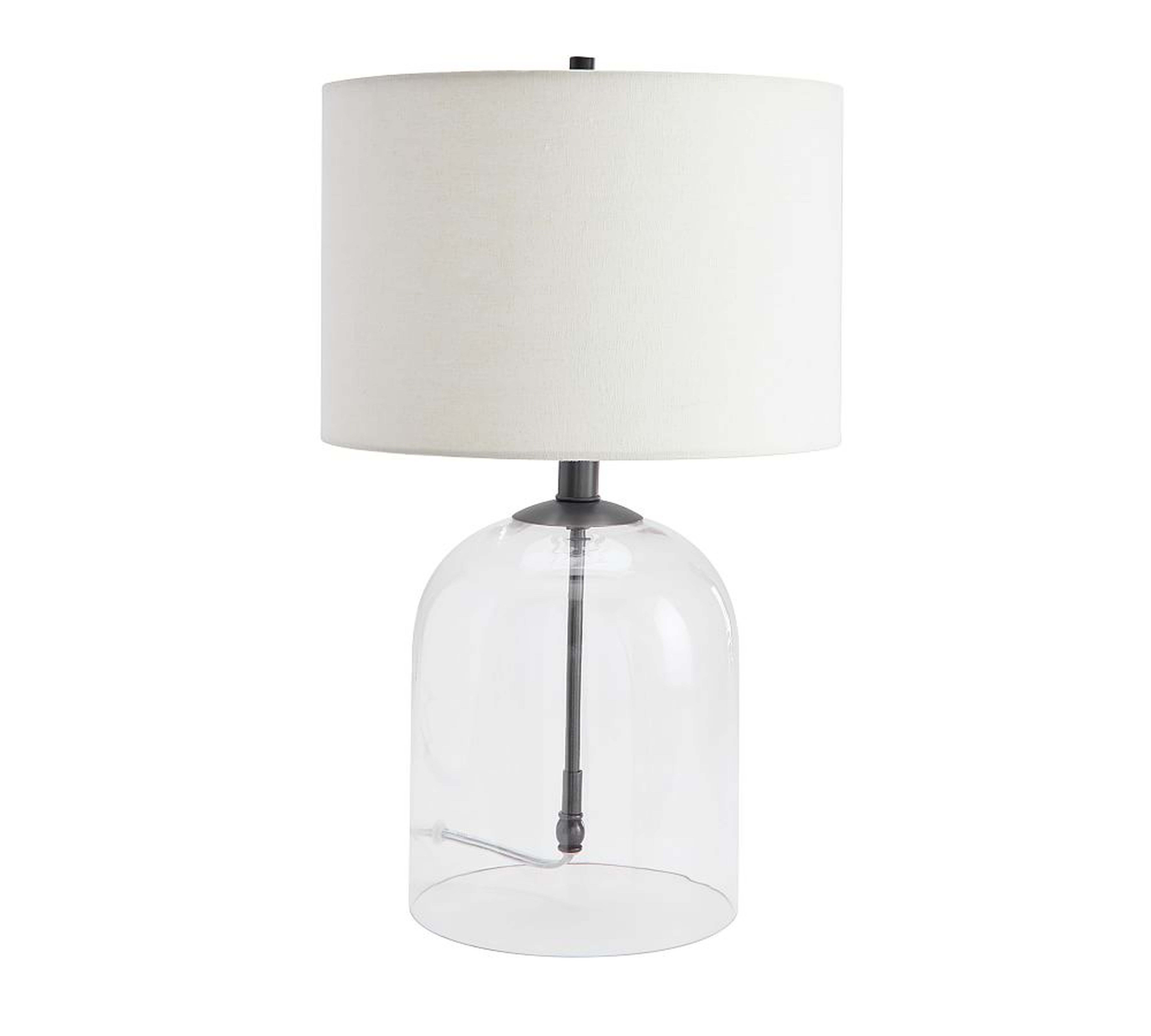 Aria Dome Table Lamp with Small Straight Sided Gallery Shade, Bronze - Pottery Barn