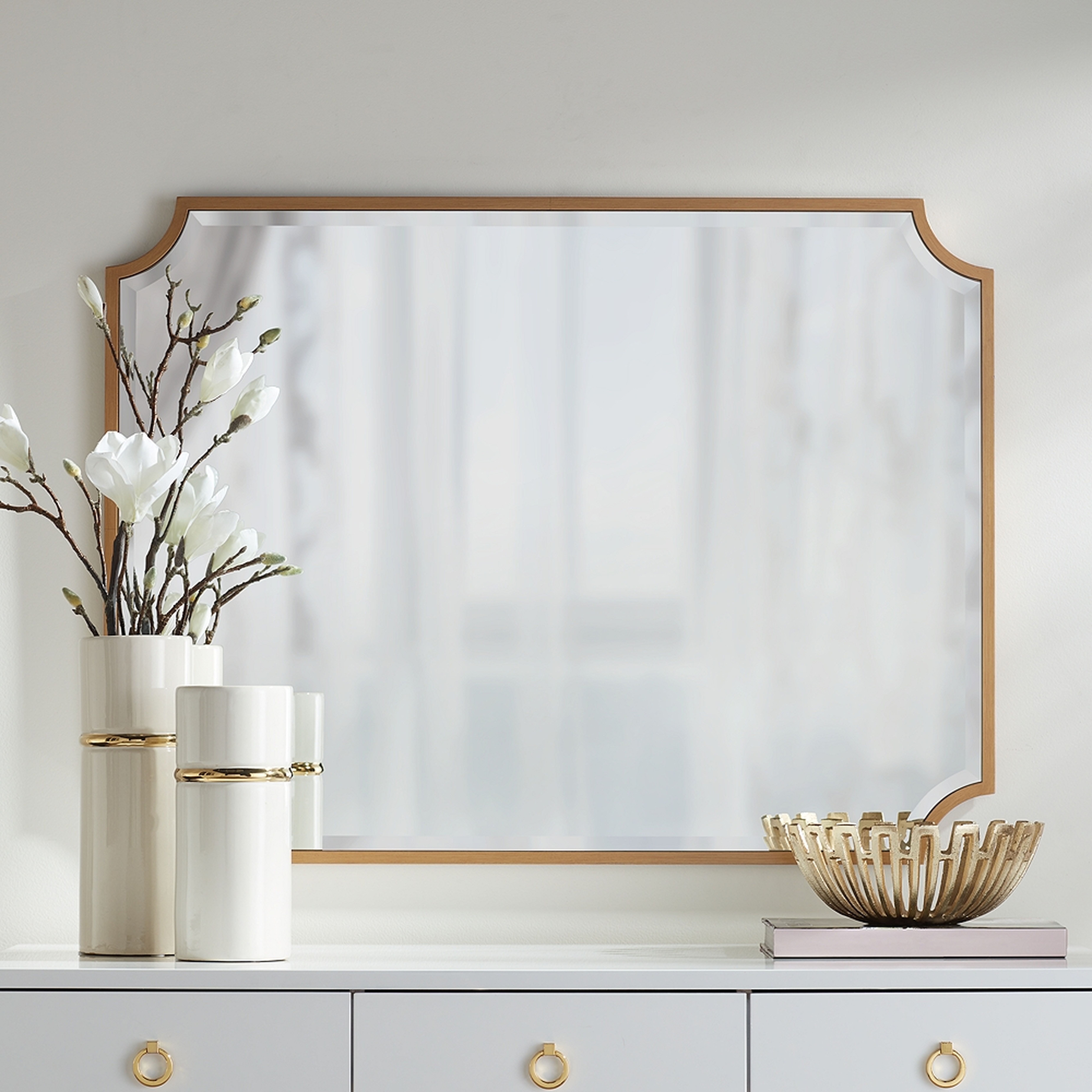 Noble Park Jacinda 40" x 30" Cut Edge Antique Gold Wall Mirror - Lamps Plus