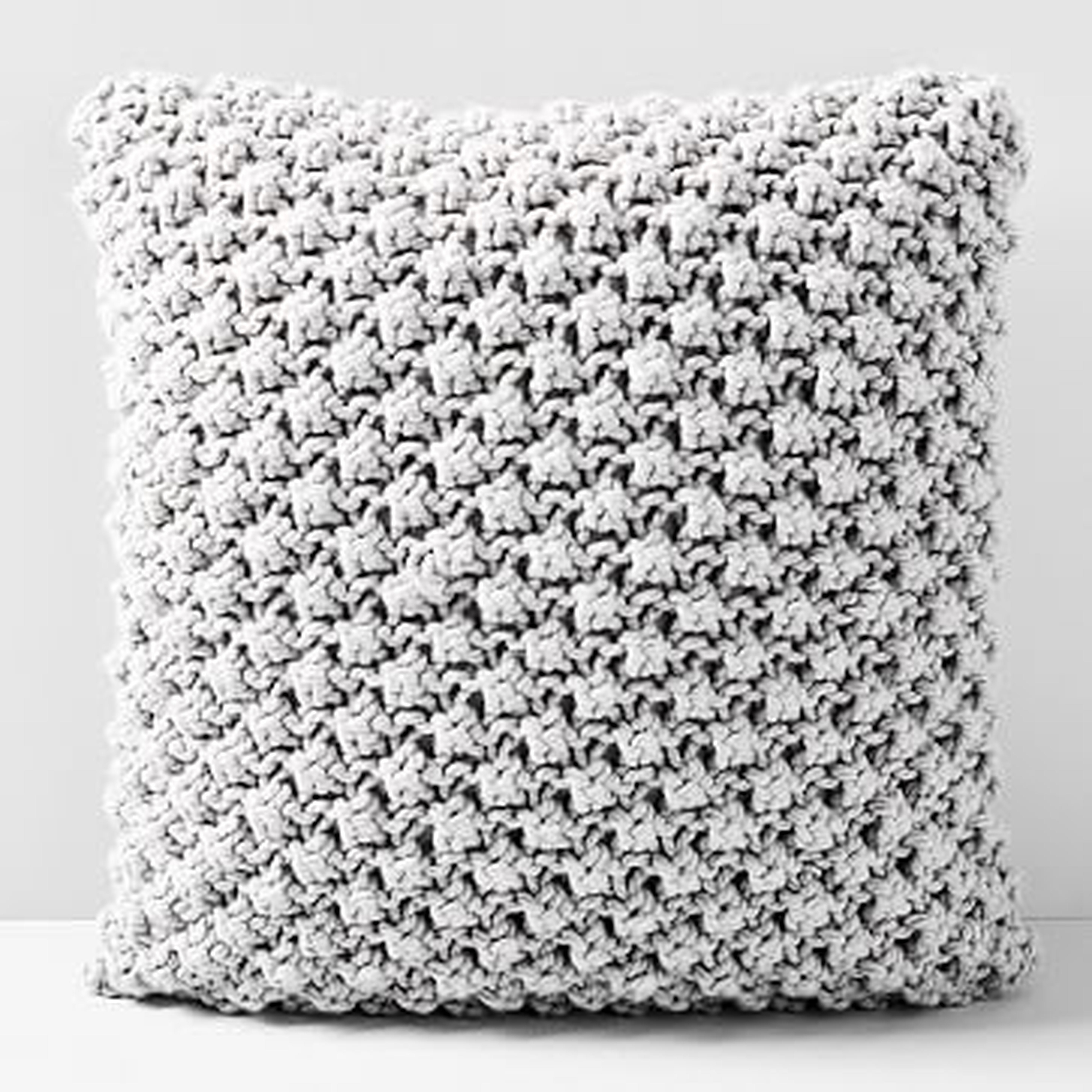 Bobble Knit Pillow Cover, 24"x24", Stone Gray - West Elm