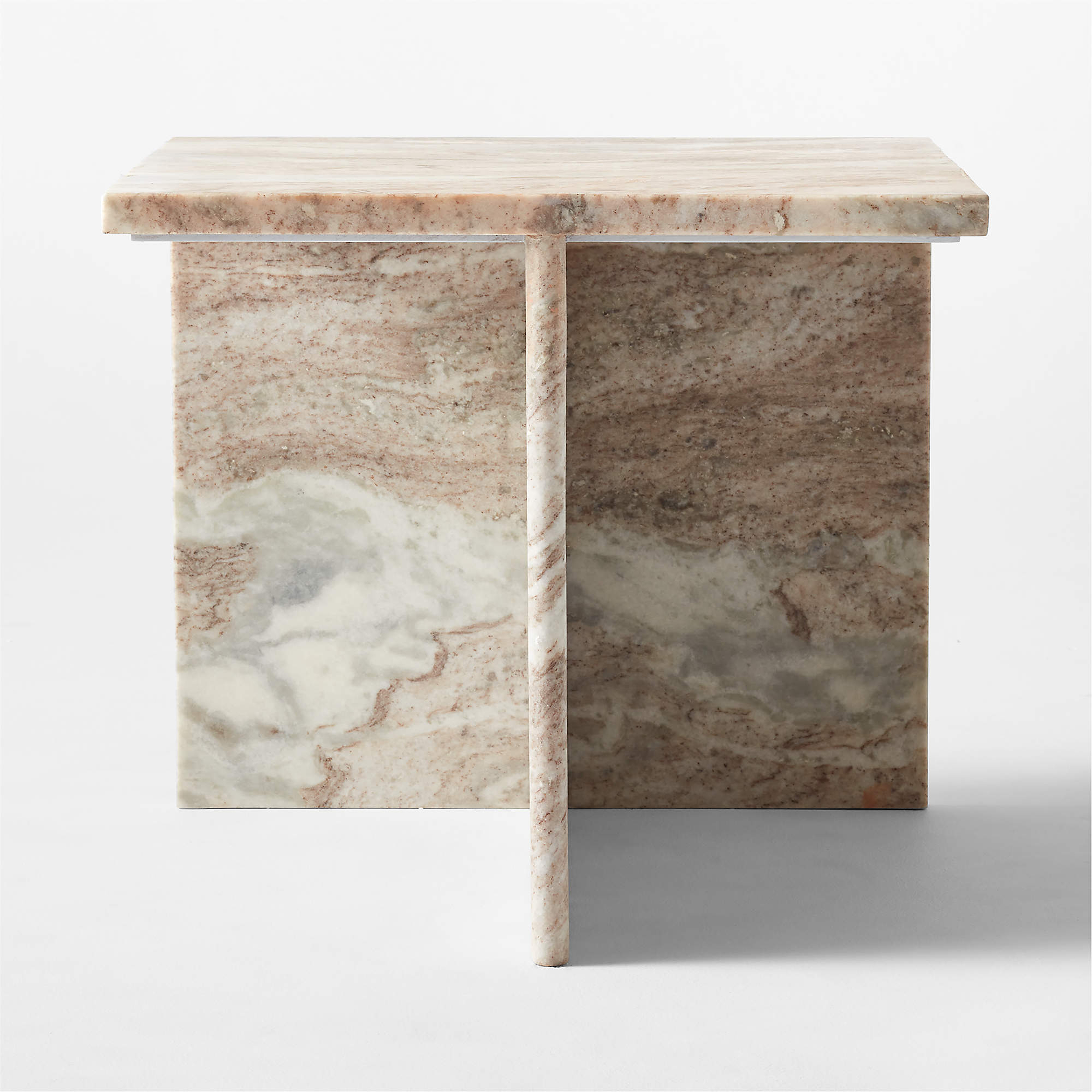 T Short Marble Side Table - CB2