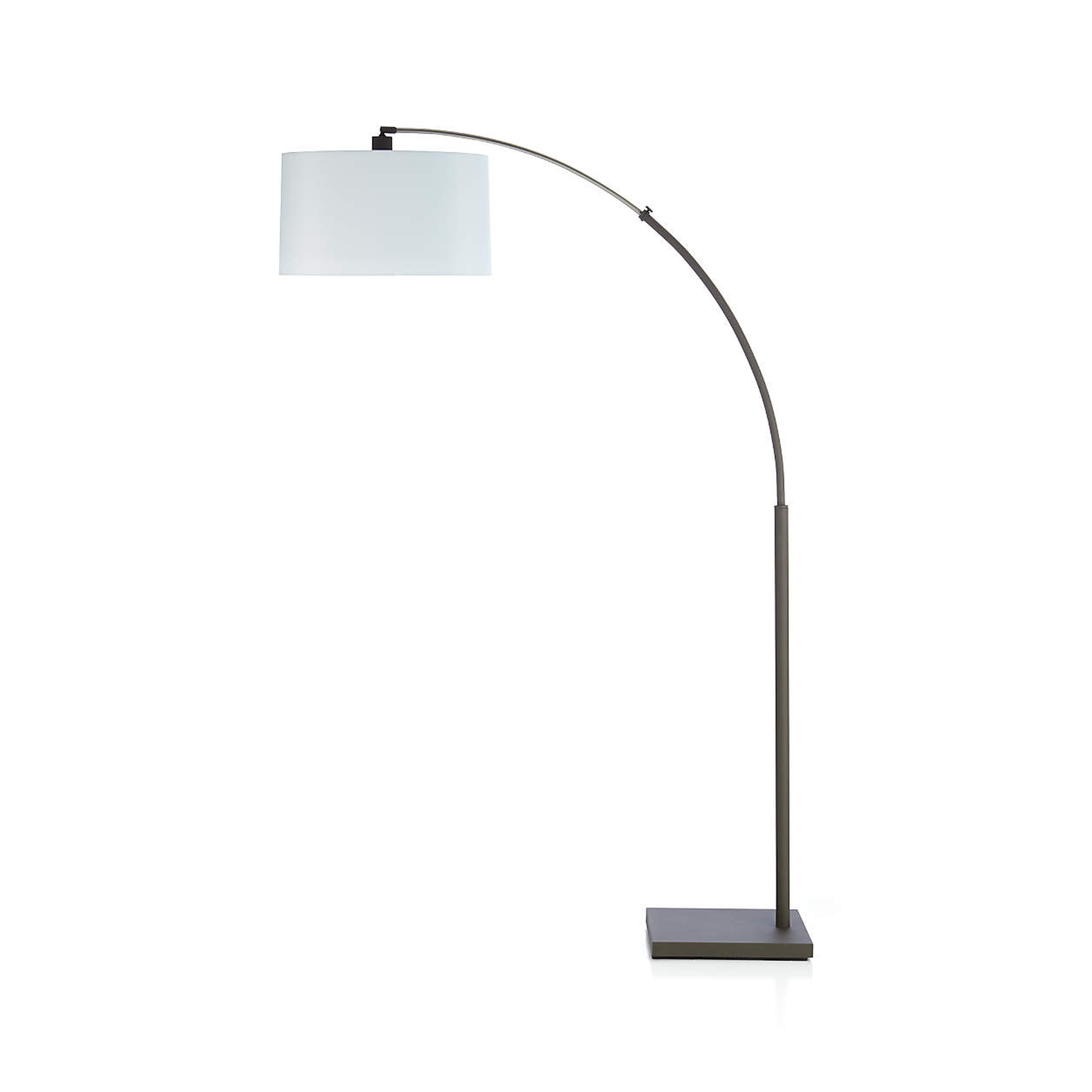 Dexter Arc Floor Lamp with White Shade - Crate and Barrel