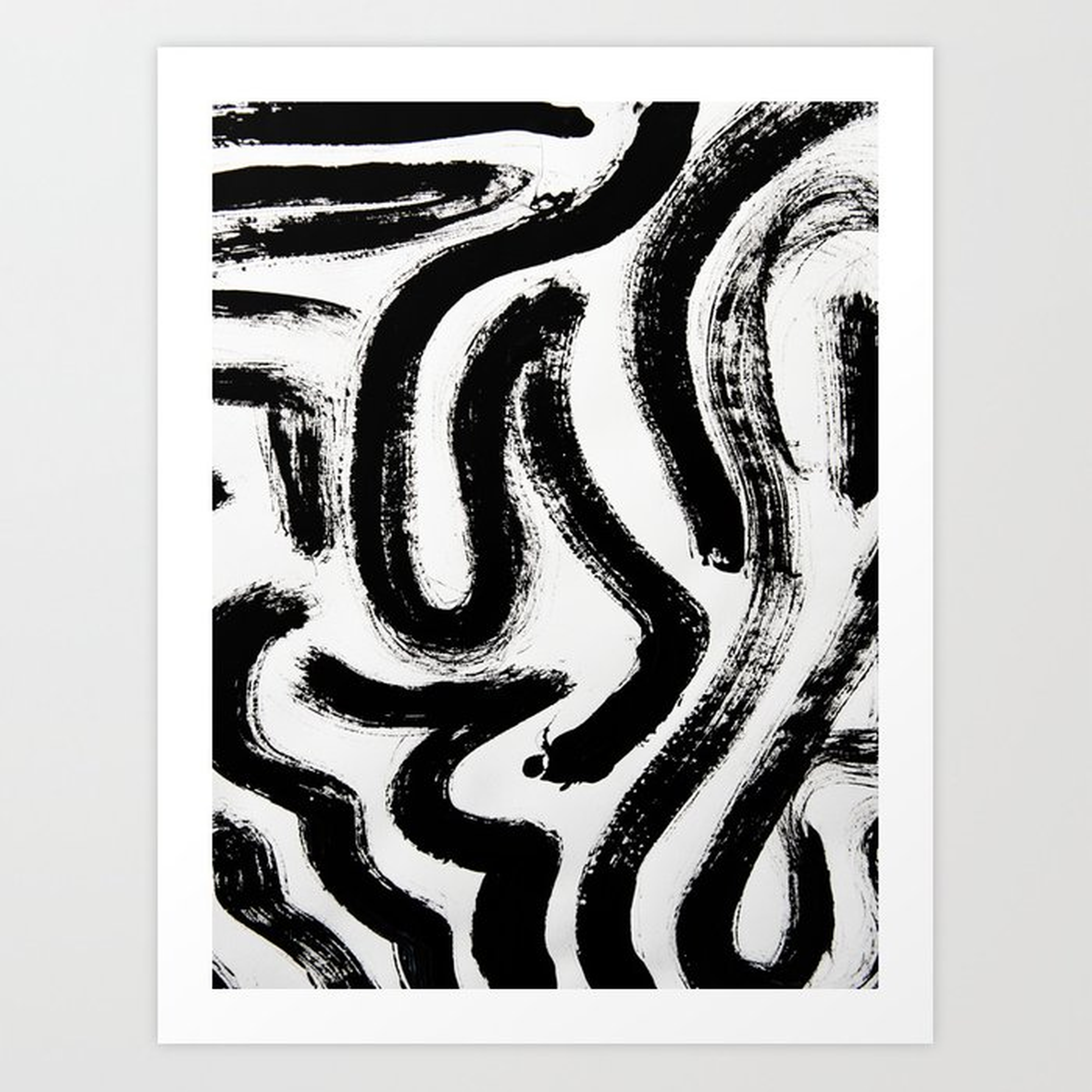 Black And White Abstract Pattern 1: A Minimal Black And White Pattern By Alyssa Hamilton Art Art Print by Alyssa Hamilton Art - Small - Society6