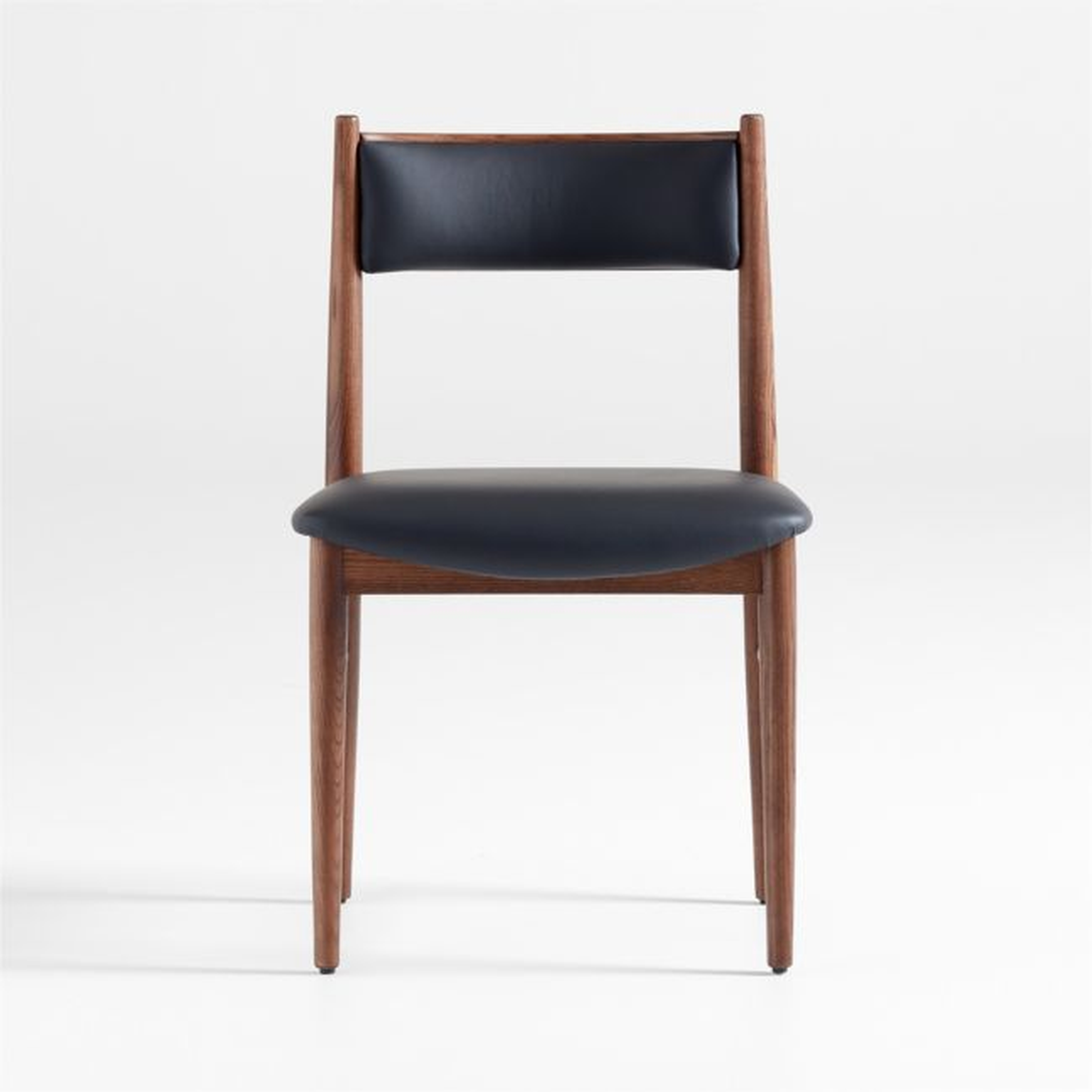 Petrie Barley Ash Black Leather Dining Chair - Crate and Barrel
