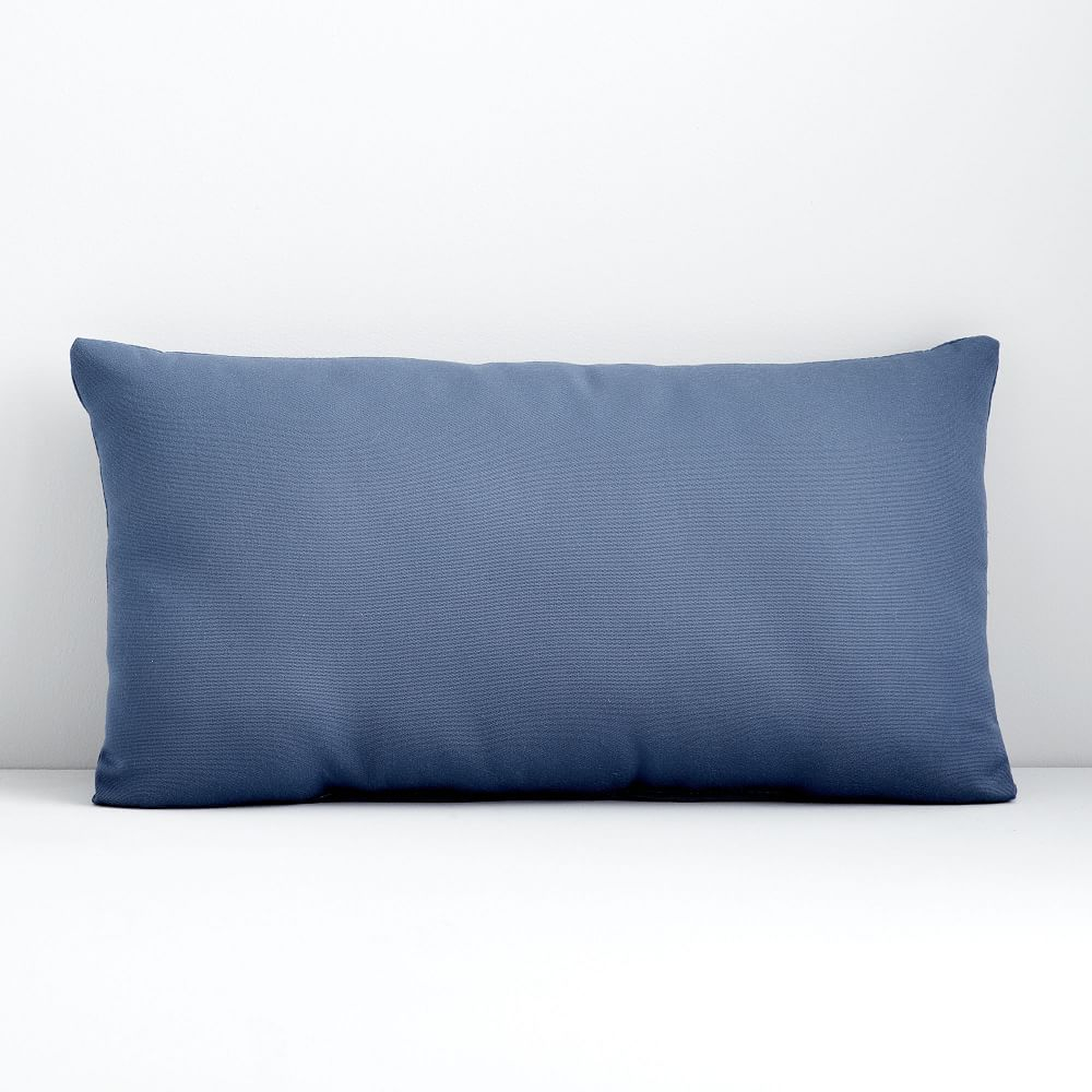Sunbrella Indoor/Outdoor Canvas Pillow, 12"x21", Sapphire Blue - West Elm
