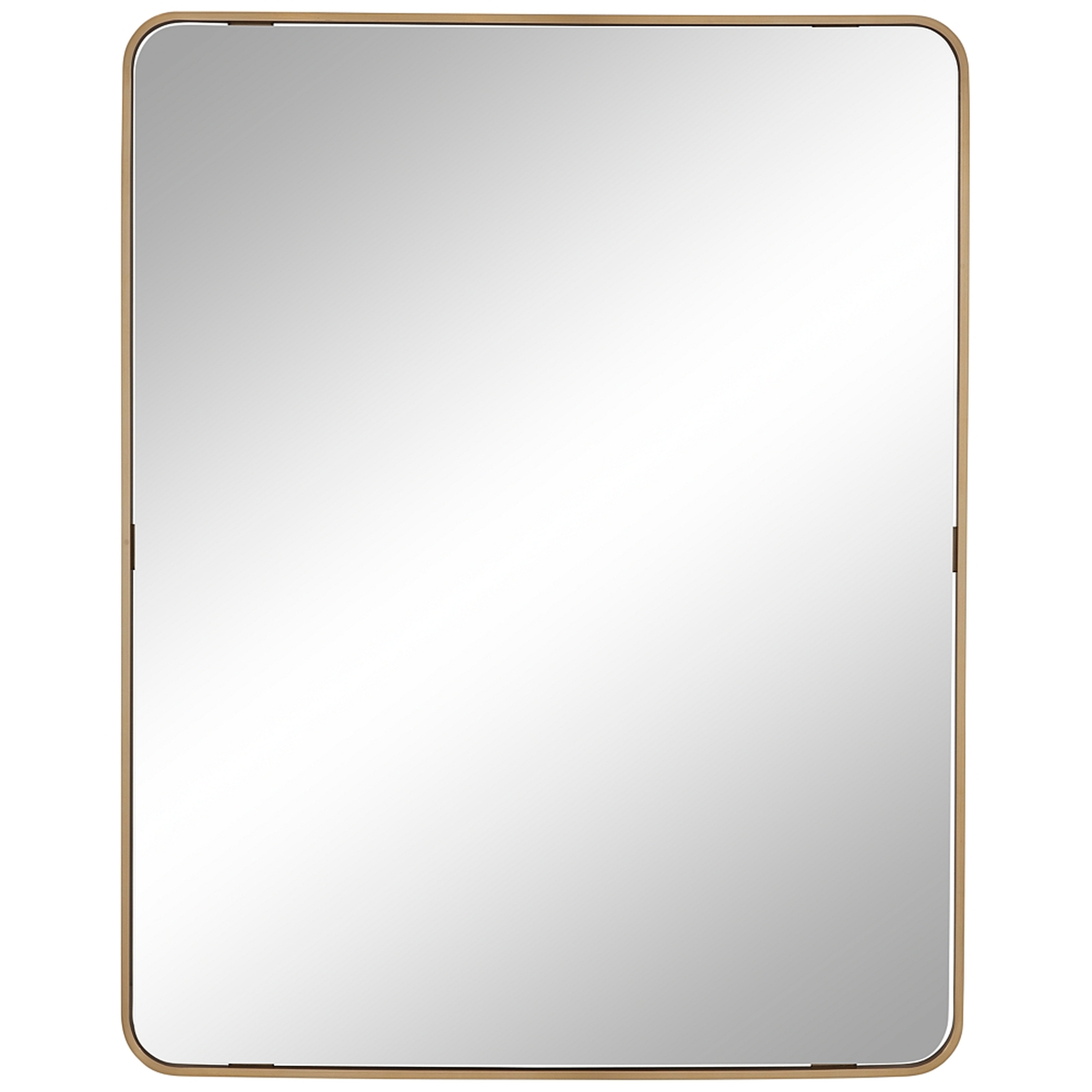 Karnak Brushed Brass Metal 36" x 45" Rectangular Wall Mirror - Style # 417E0 - Lamps Plus