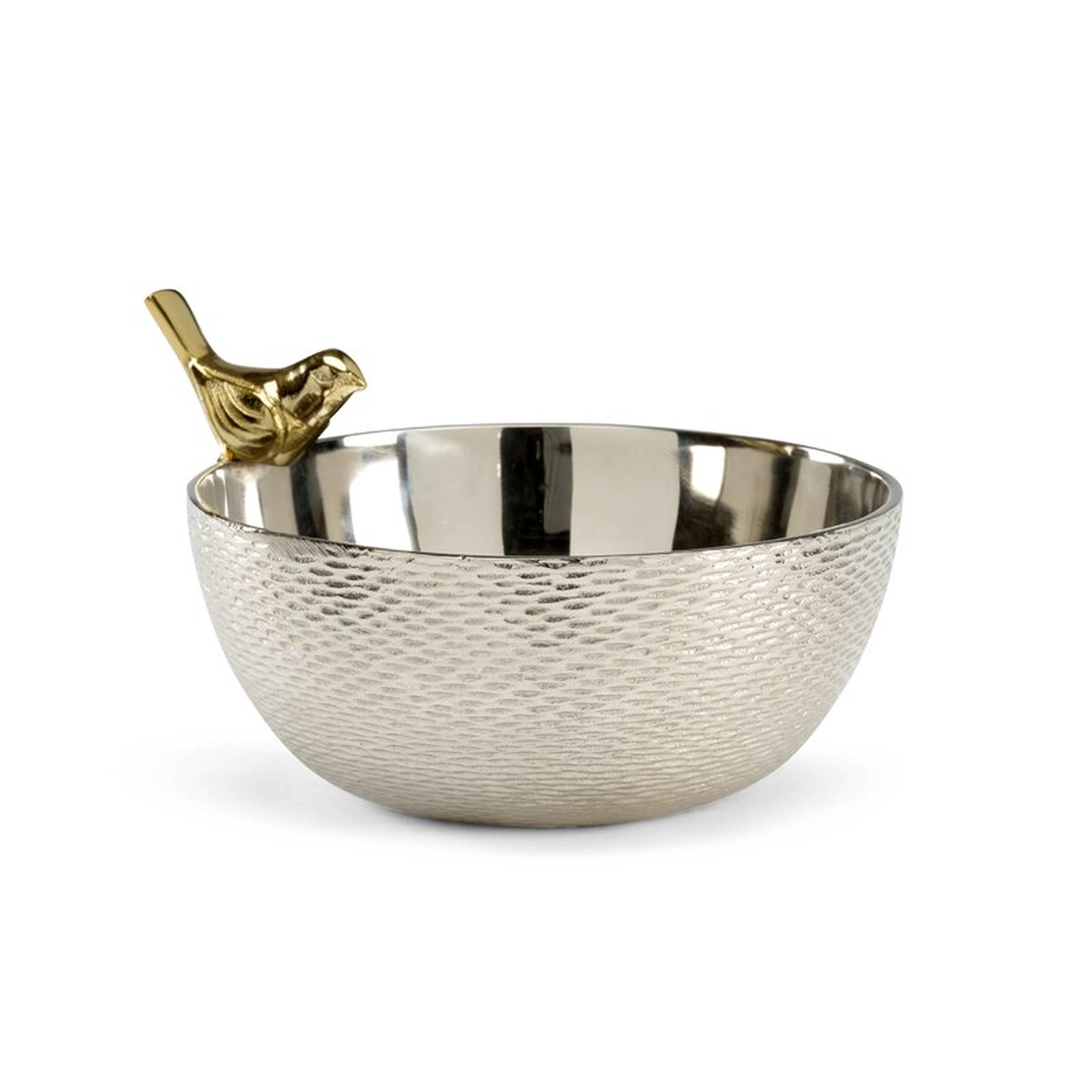 Wildwood Chirp Metal Oval Decorative Bowl in Polished Nickel/Polished Brass - Perigold