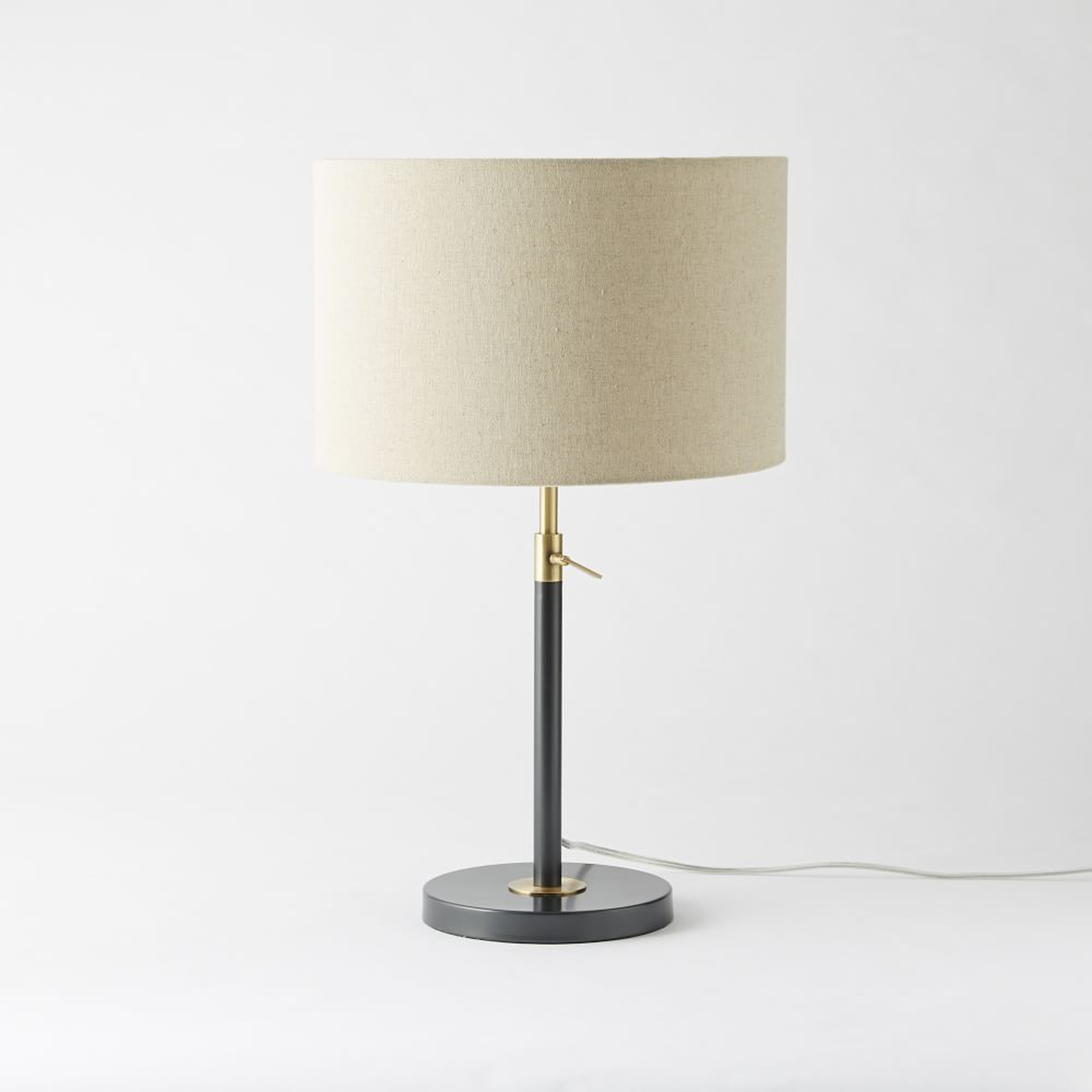 Telescoping Table Lamp Two-Tone Natural Linen (23") - West Elm