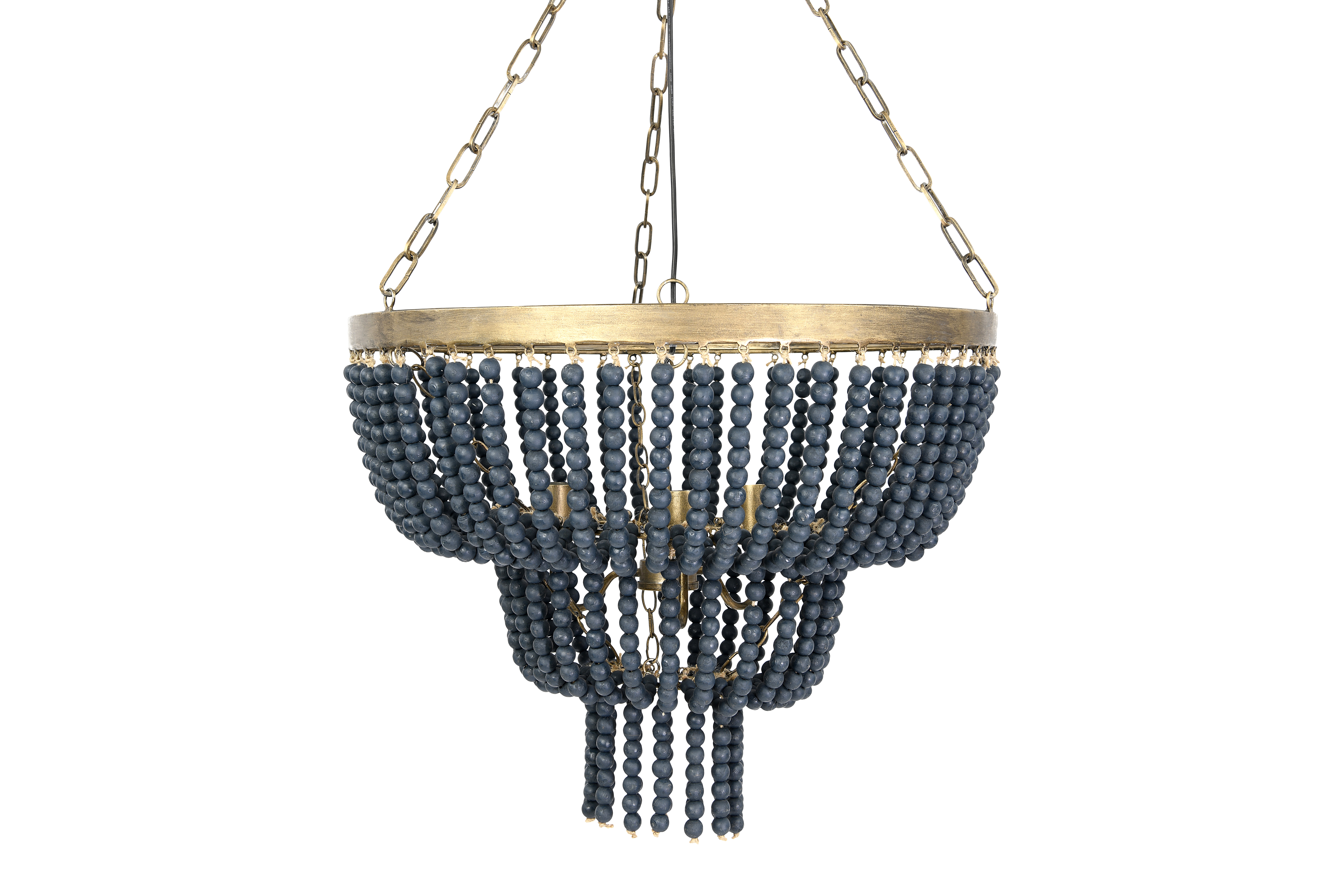 2-Tier Draped Wood Bead Chandelier - Creative Co-Op