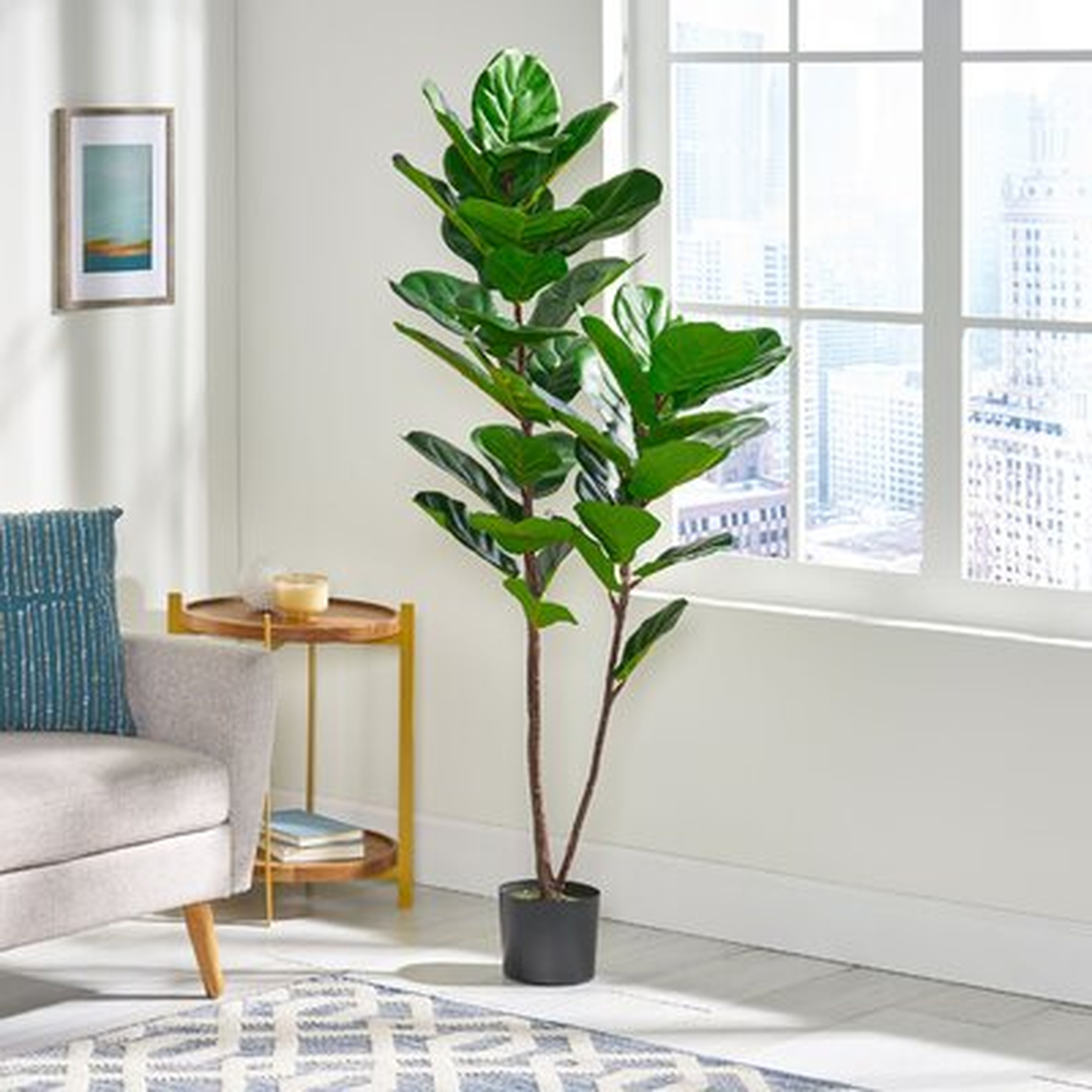 Achilles 59'' Faux Fiddle Leaf Fig Tree in Pot - Wayfair