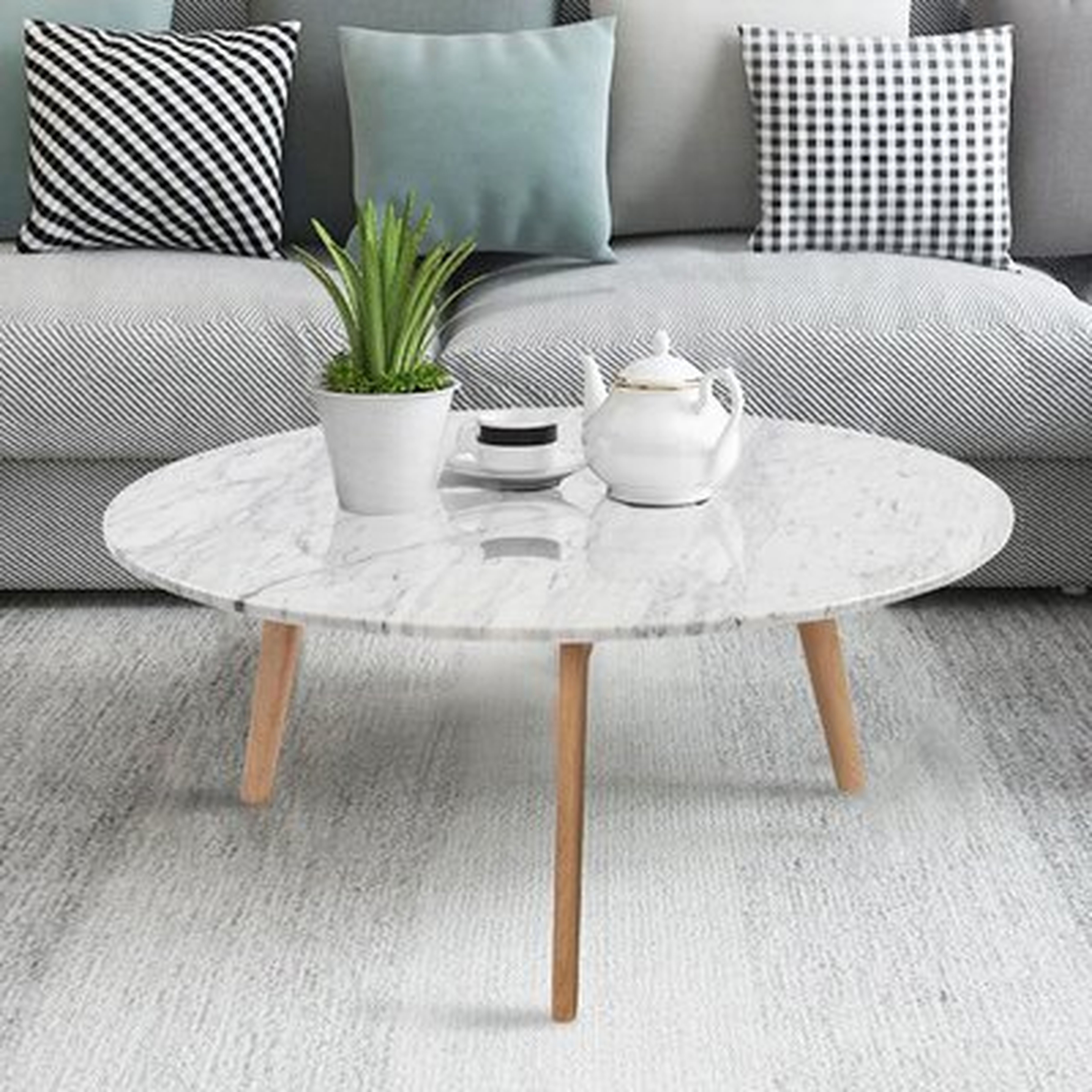 Iola Round Marble Coffee Table - Wayfair