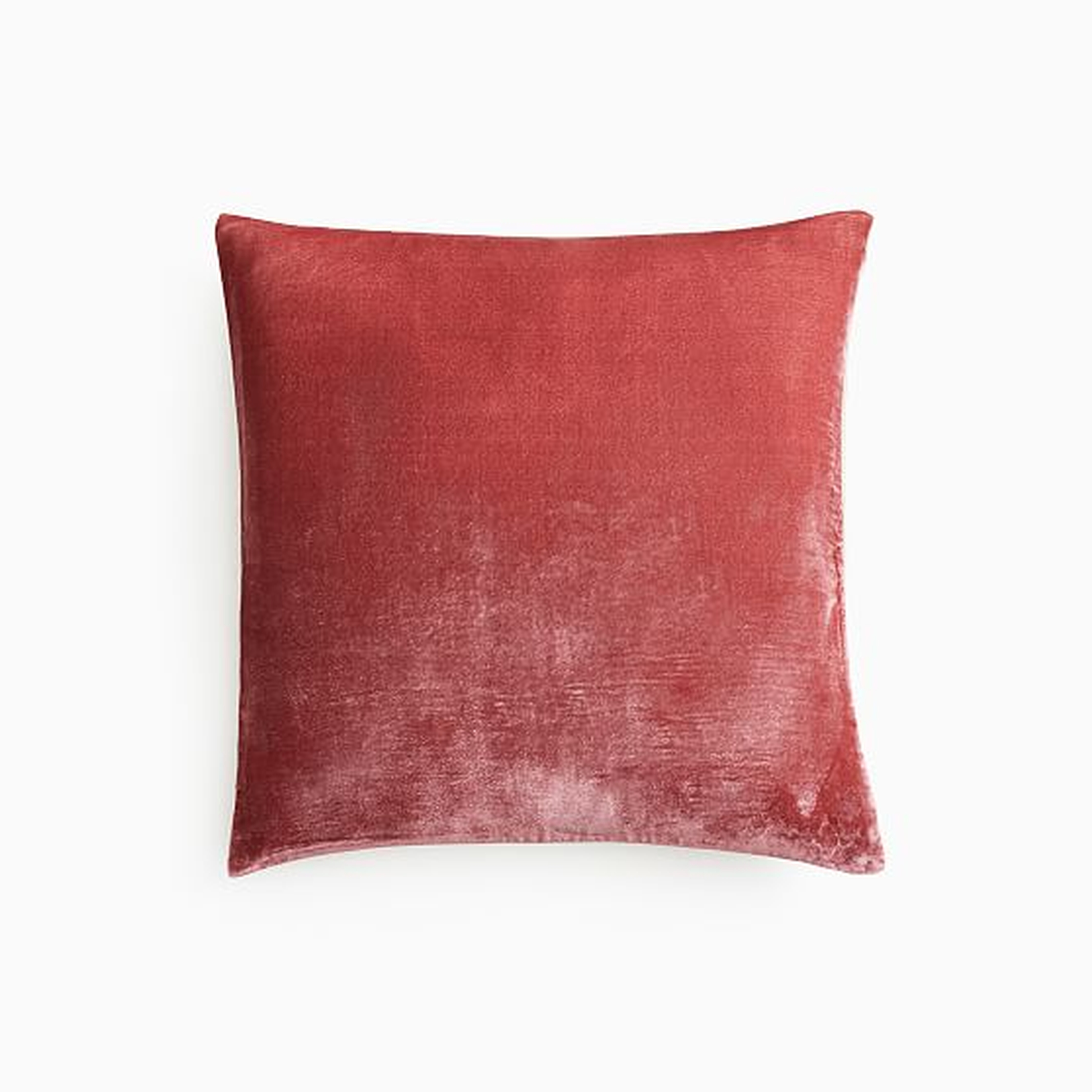 Lush Velvet Pillow Cover, 18"x18", Washed Ruby - West Elm