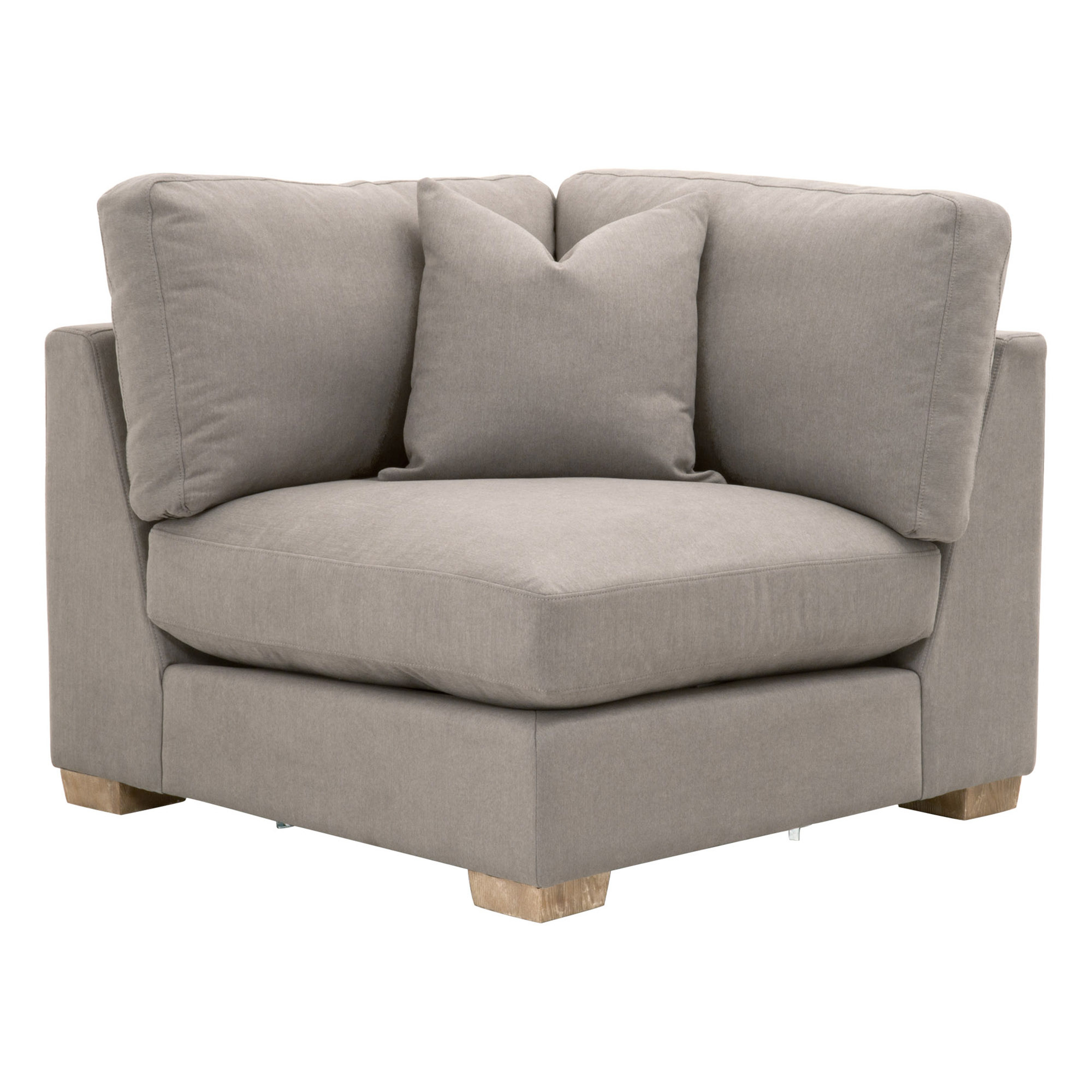 Hayden Modular Taper Sofa Corner Chair, LiveSmart Peyton-Slate, Natural Gray Oak - Alder House