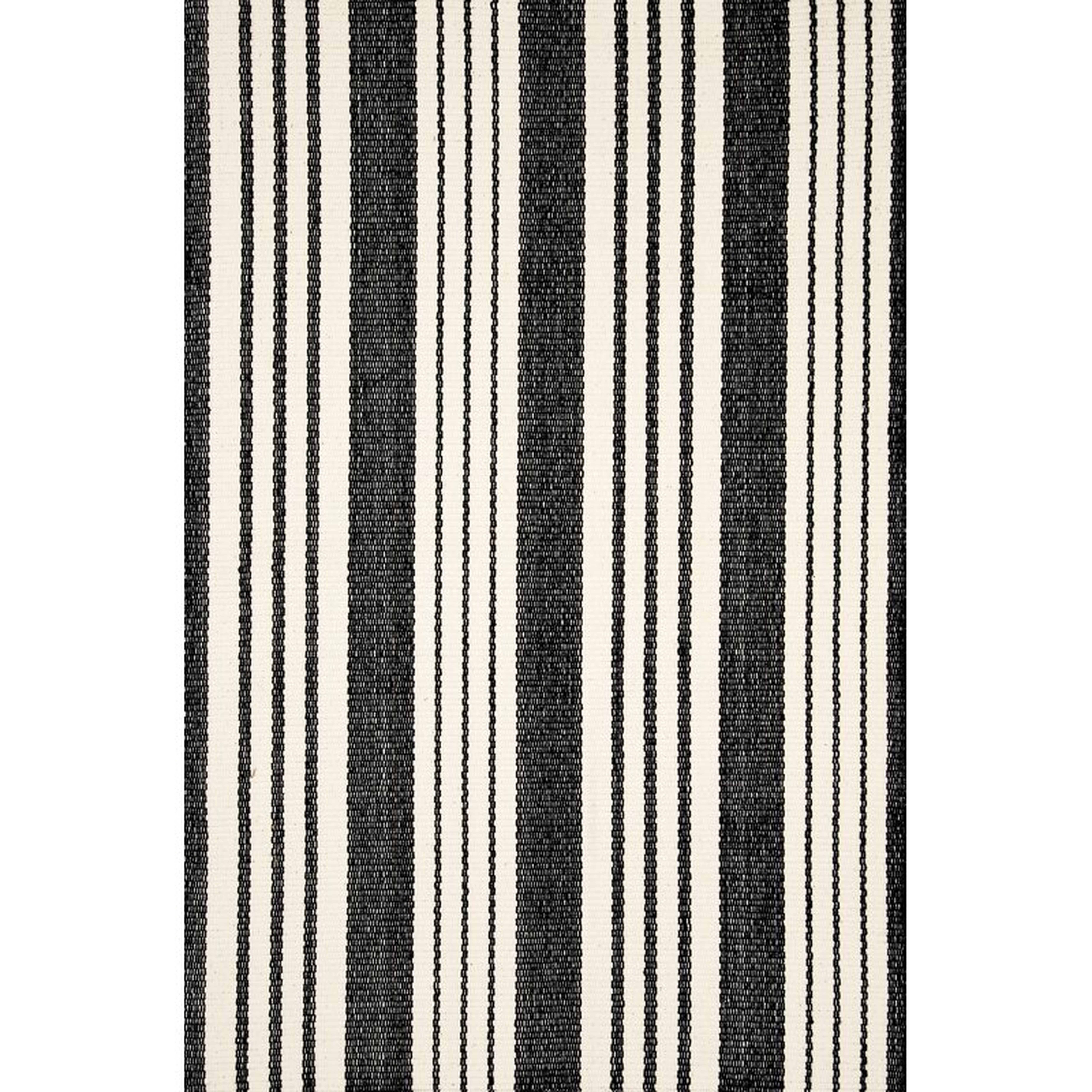 Dash and Albert Rugs Birmingham Striped Handmade Black/Ivory Area Rug - Perigold