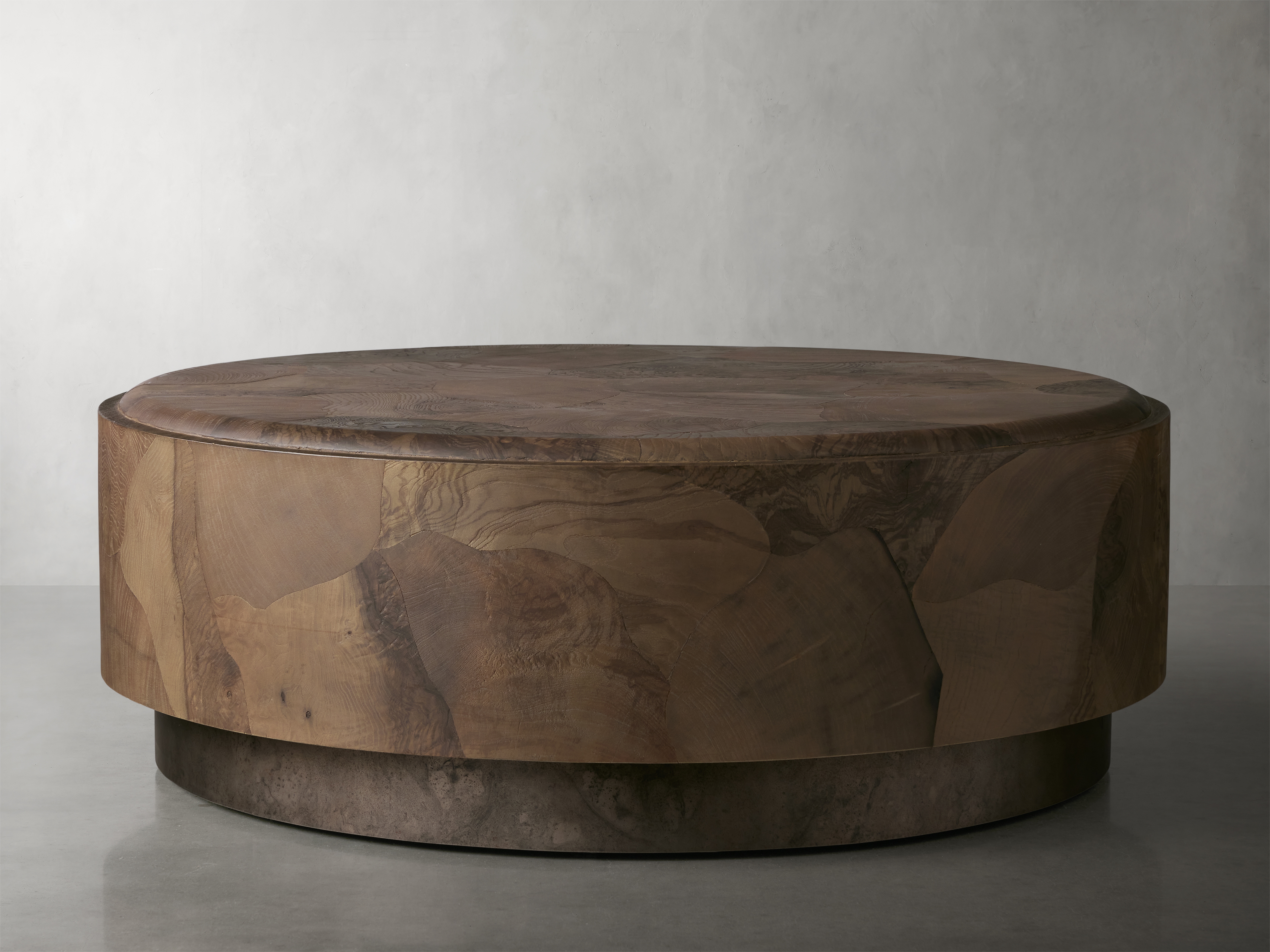 Polanco Round Plinth Coffee in Wood Brown  42" - Arhaus