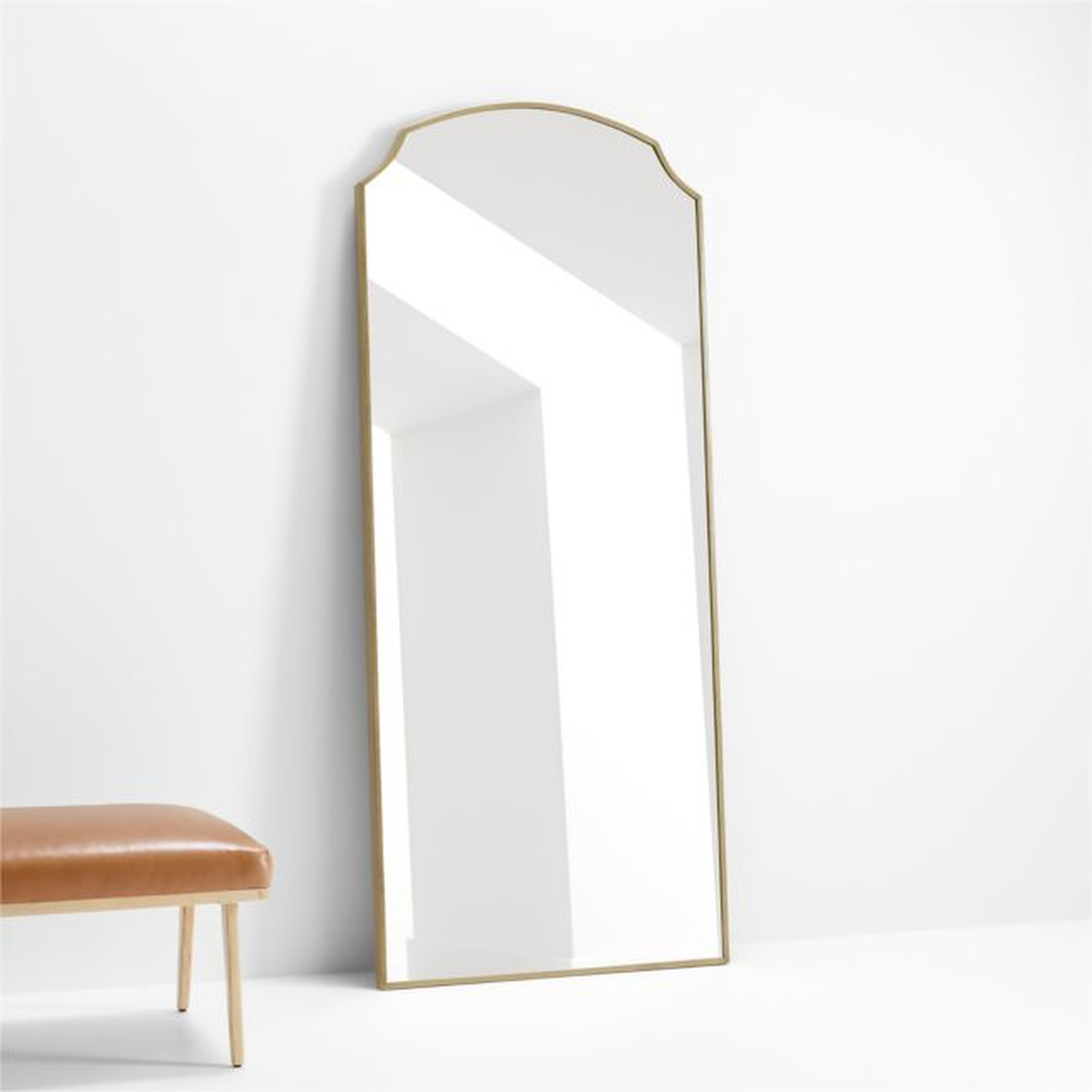 Emmy Narrow Brass Arch Floor Mirror 32"x76.25" - Crate and Barrel