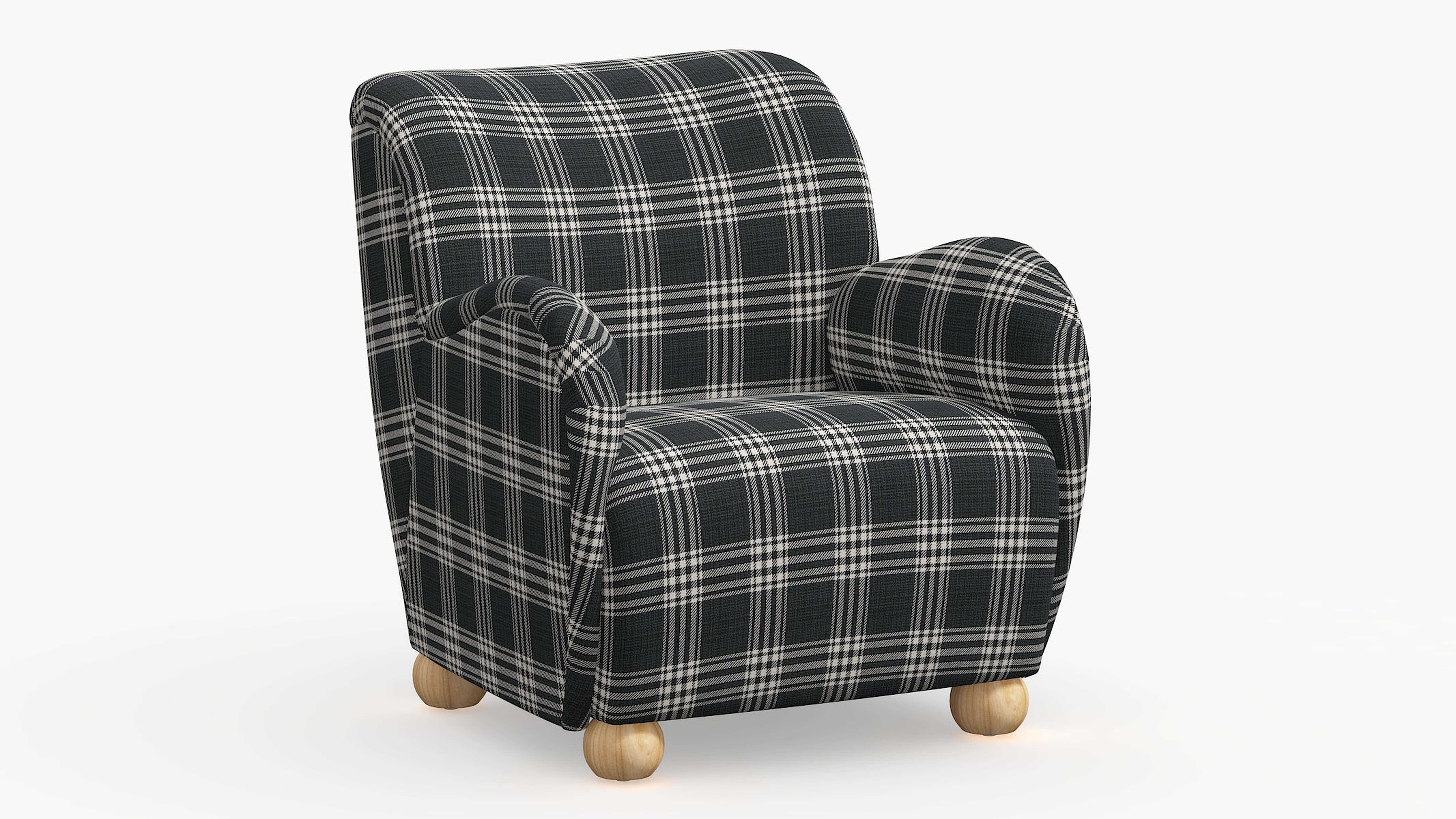 Bun Foot Accent Chair, Barnegat Plaid - The Inside