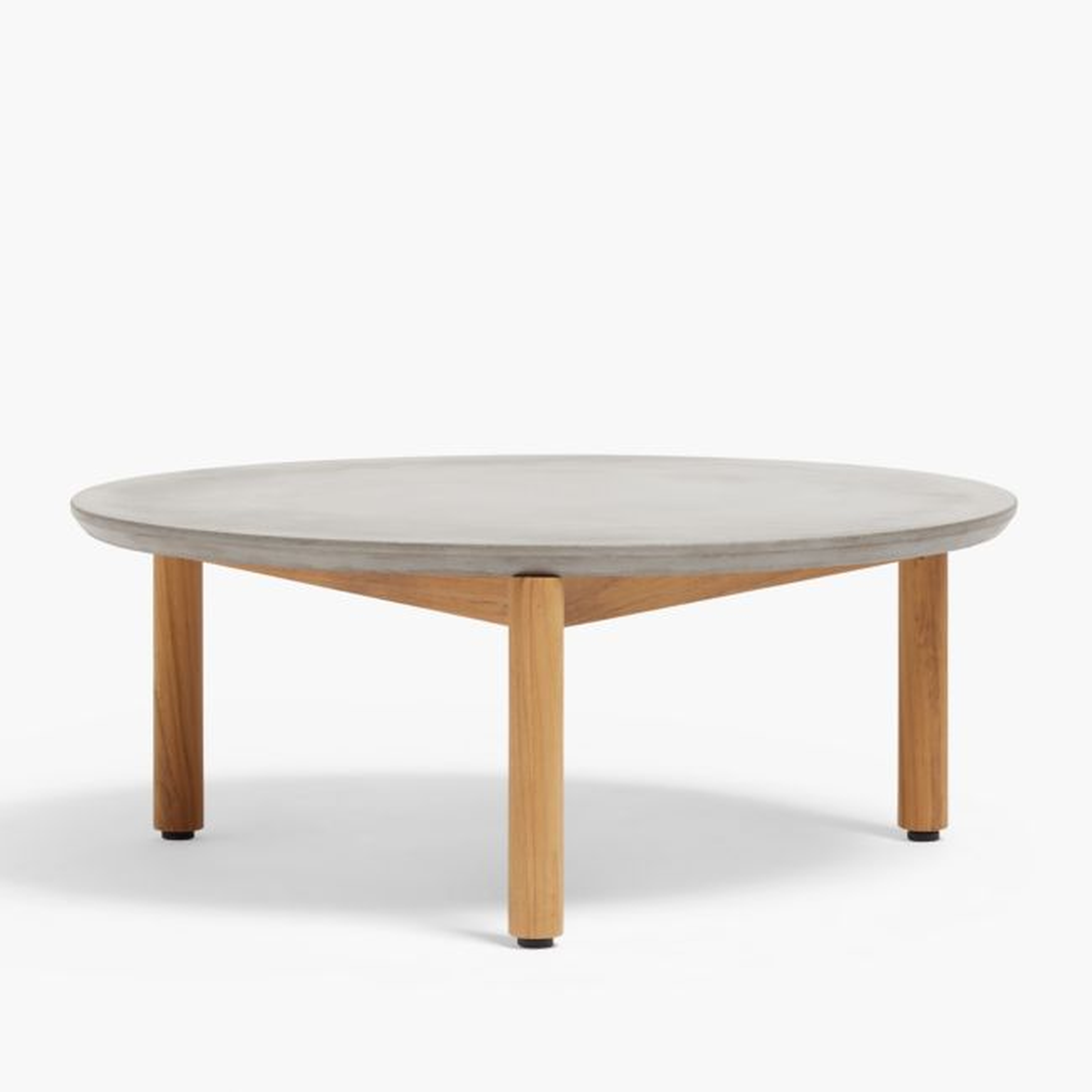 Neighbor ™ Haven Round Concrete and Teak Wood Outdoor Coffee Table - Crate and Barrel