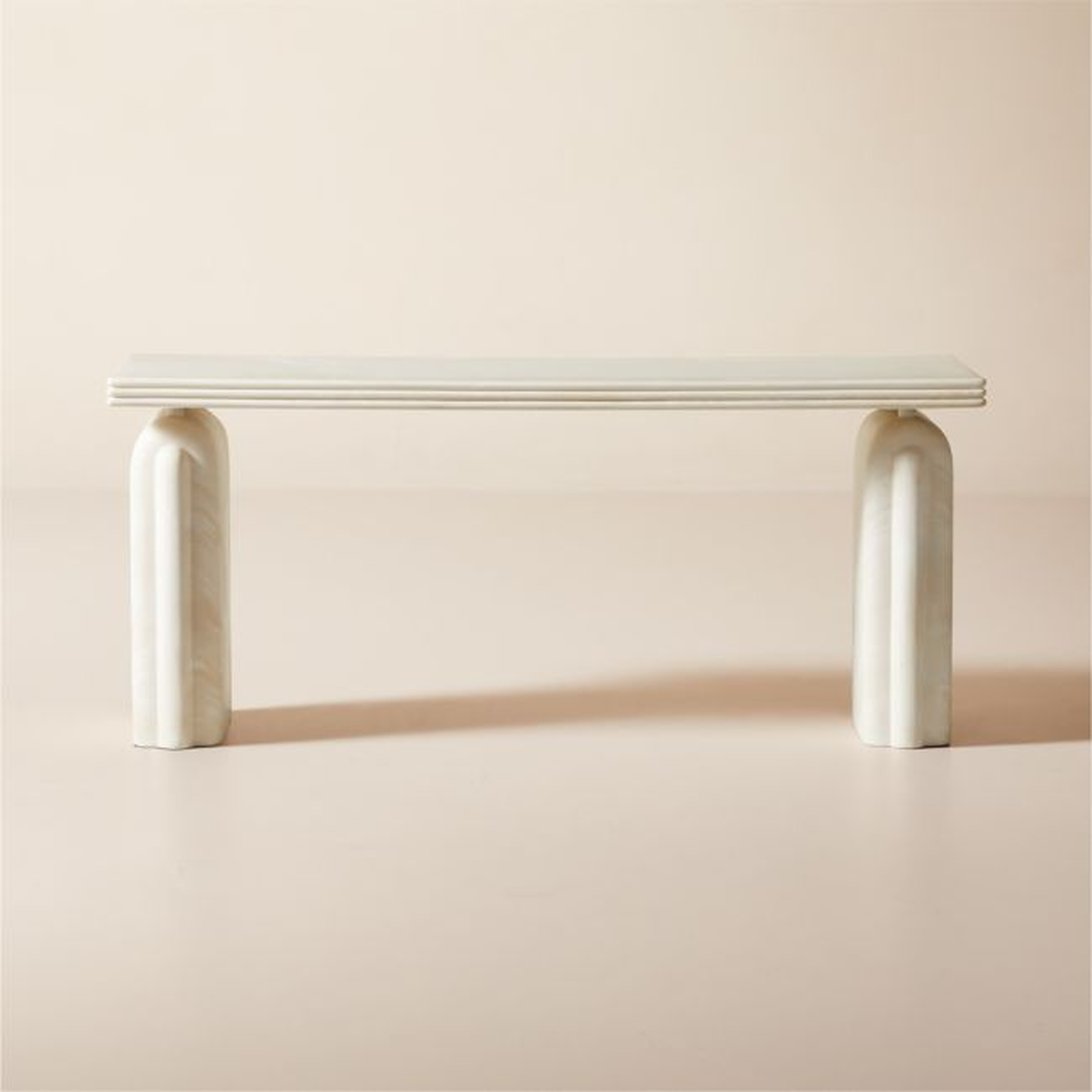 Remoli Swirled Cream Resin Desk 68" - CB2