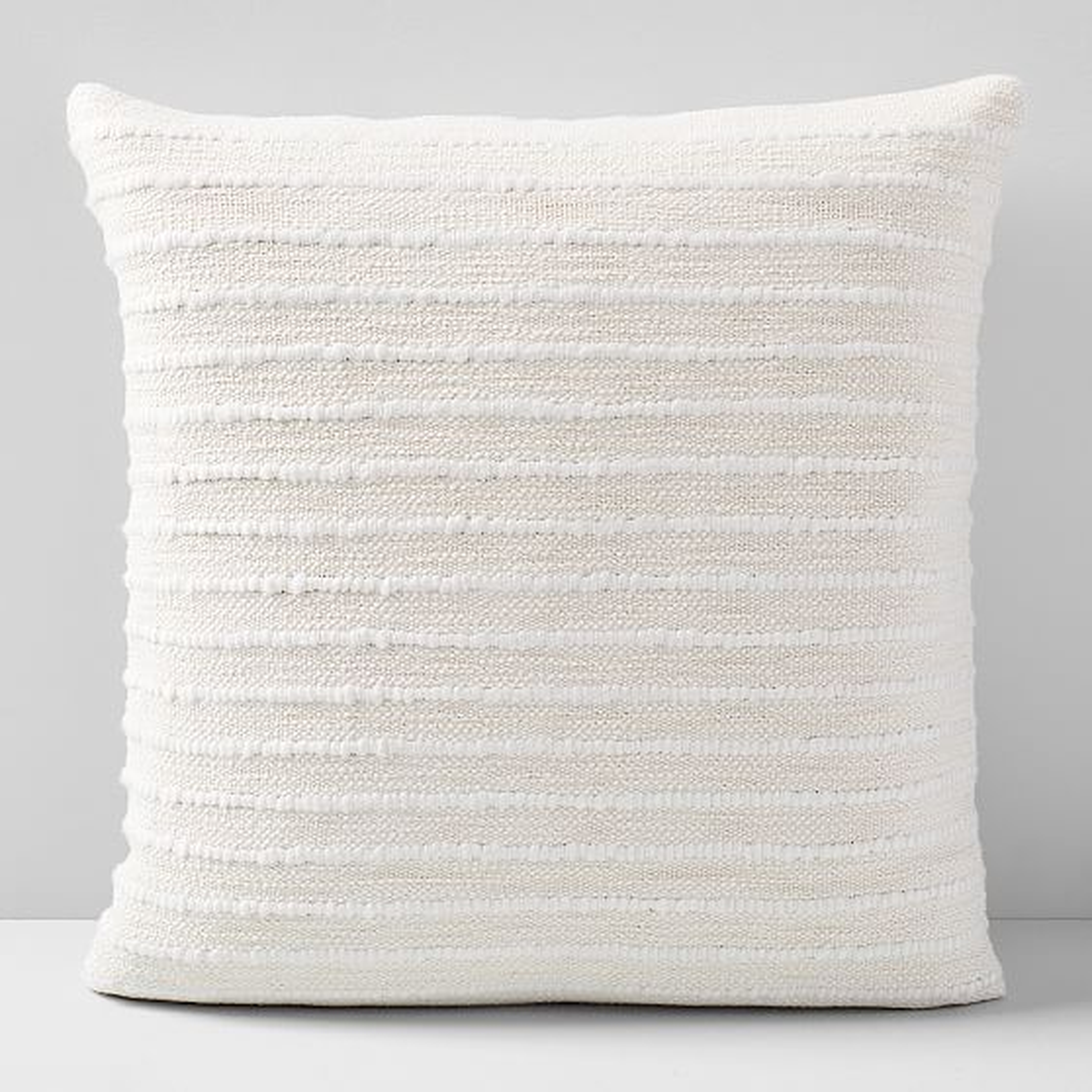 Soft Corded Pillow Cover with Down Alternative Insert, Natural Canvas, 20"x20" - West Elm