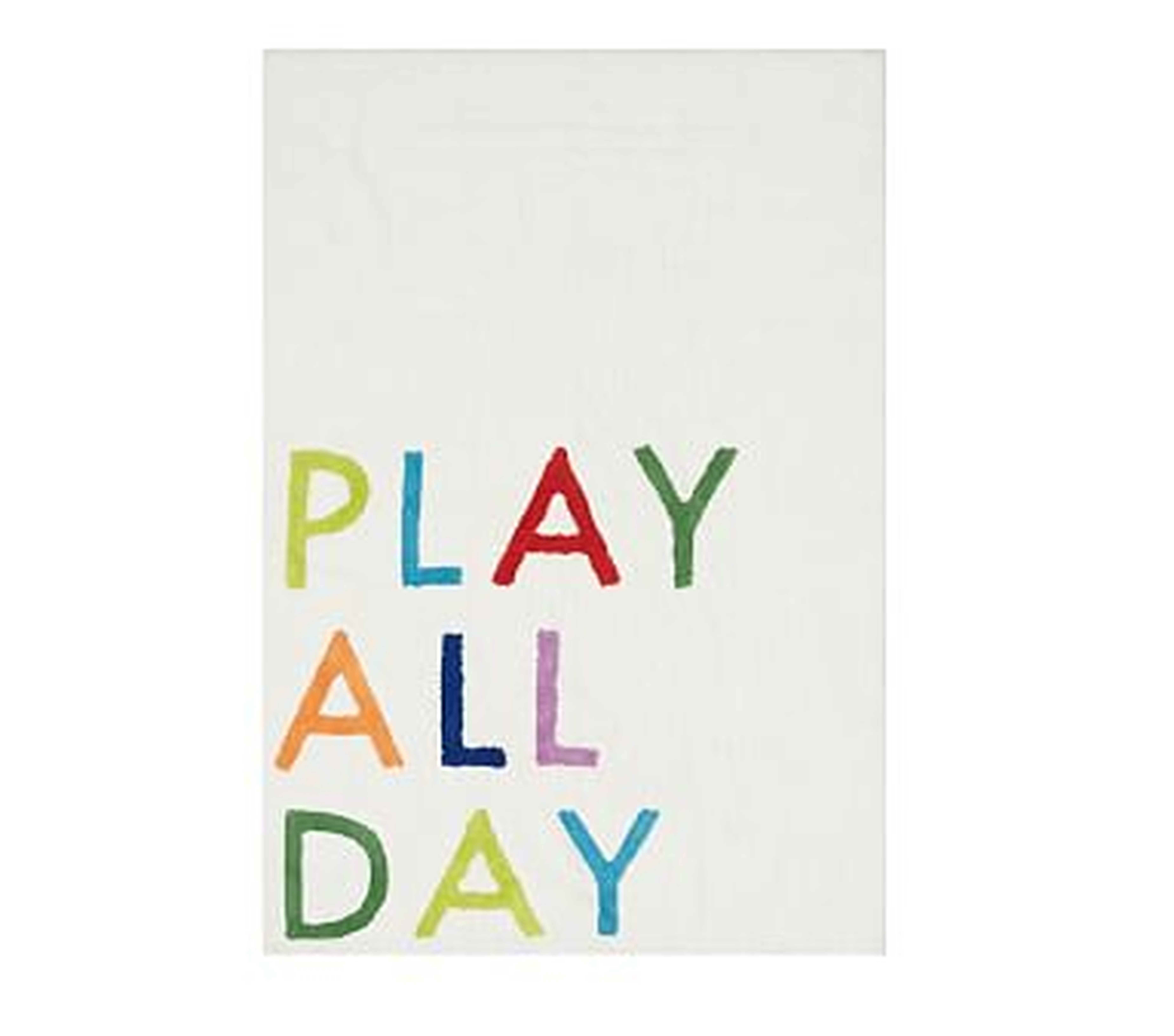 Play All Day Washable Rug, 4X6', White Multi - Pottery Barn Kids