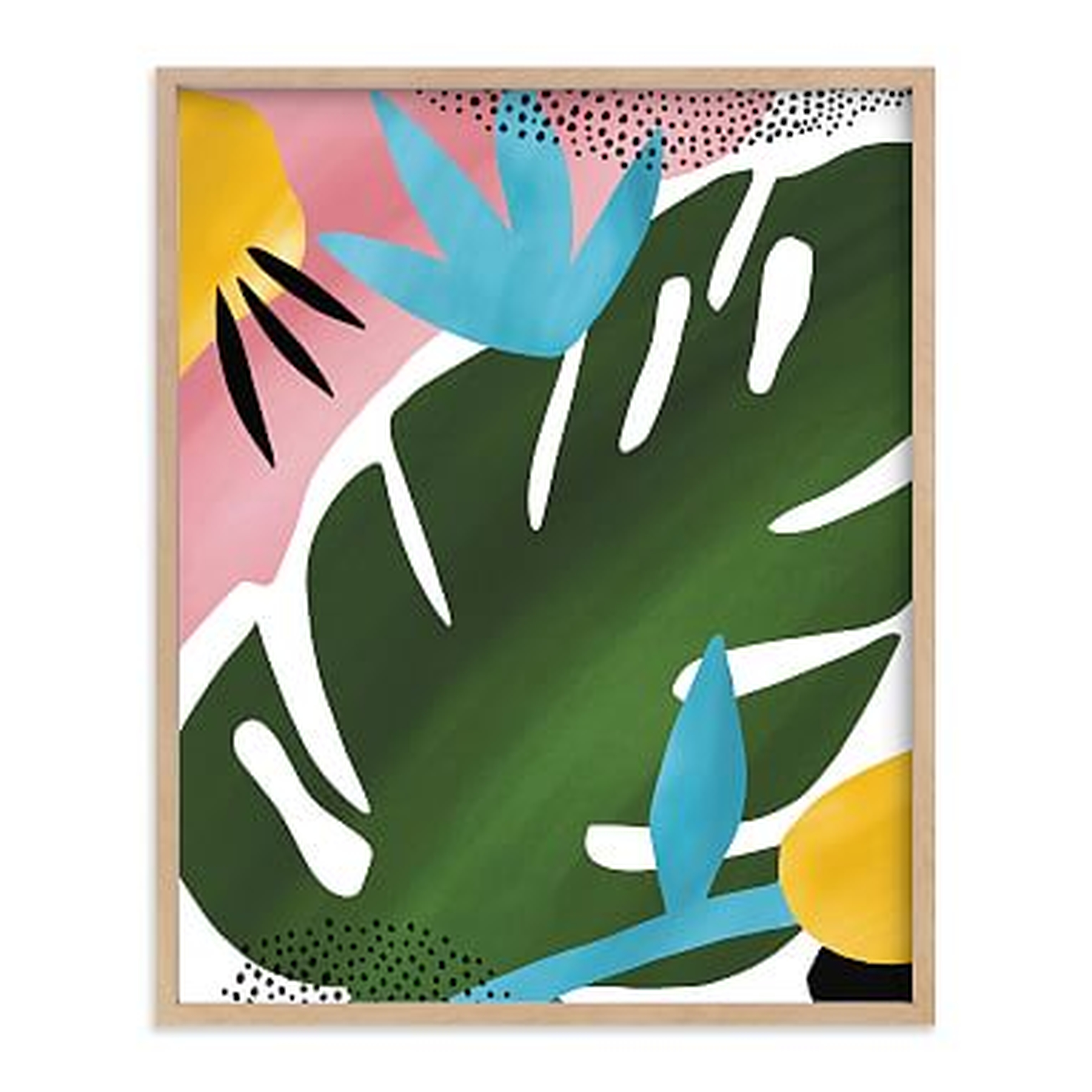 Tropical Palm Framed Art by Minted(R), Natural, 16x20 - Pottery Barn Teen