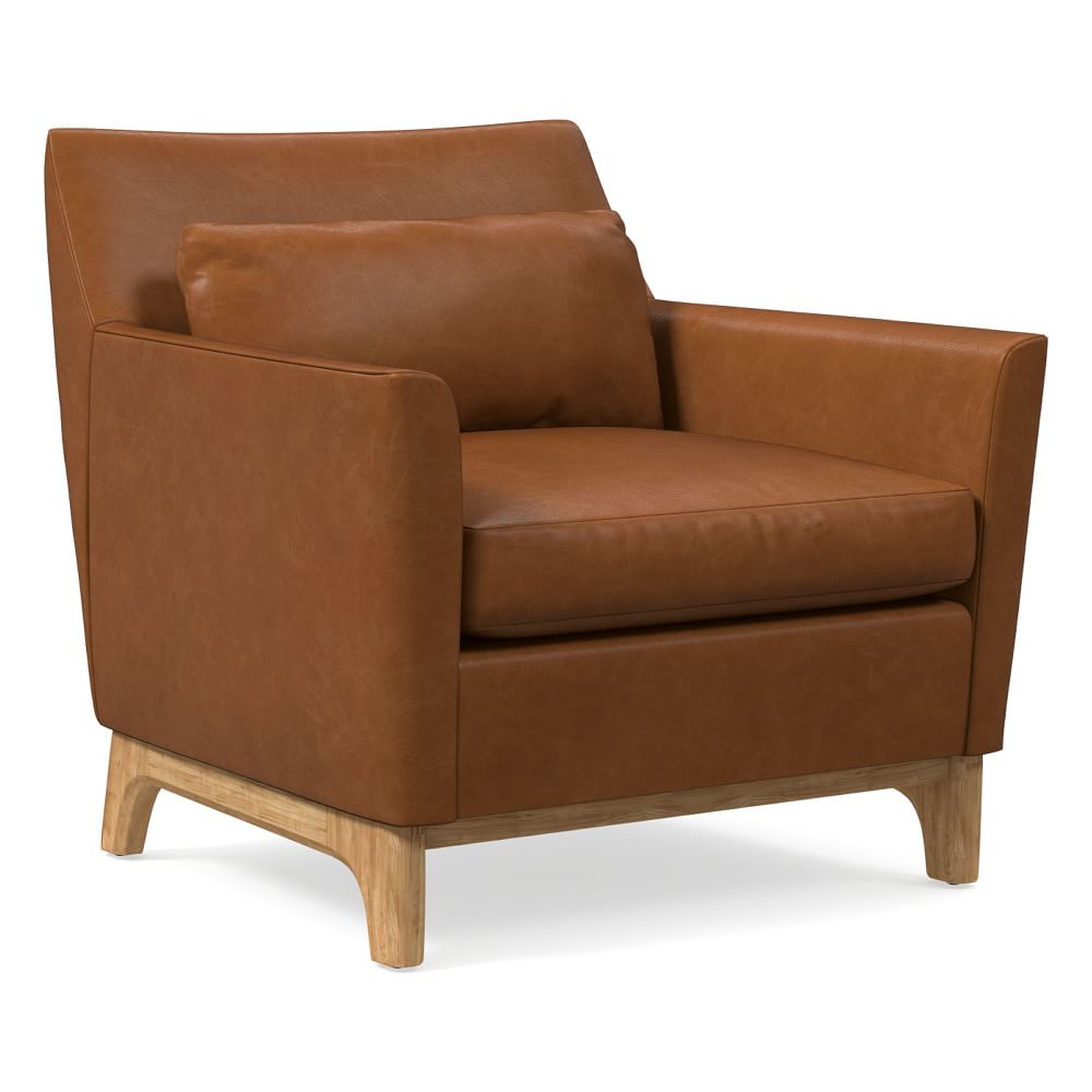 Harvey Chair, Poly, Ludlow Leather, Mace, Natural Oak - West Elm