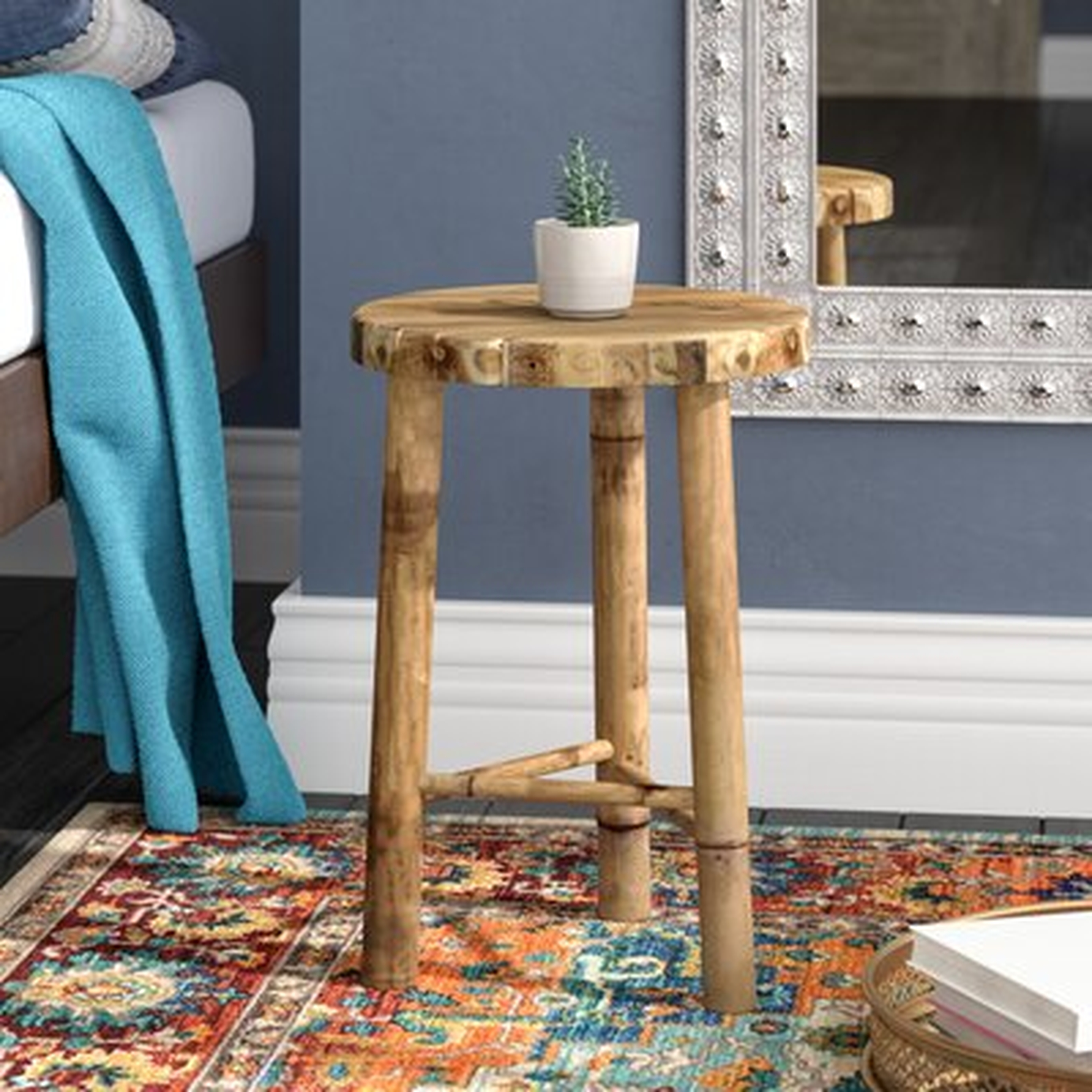 Khalid Bamboo Accent Stool - Wayfair