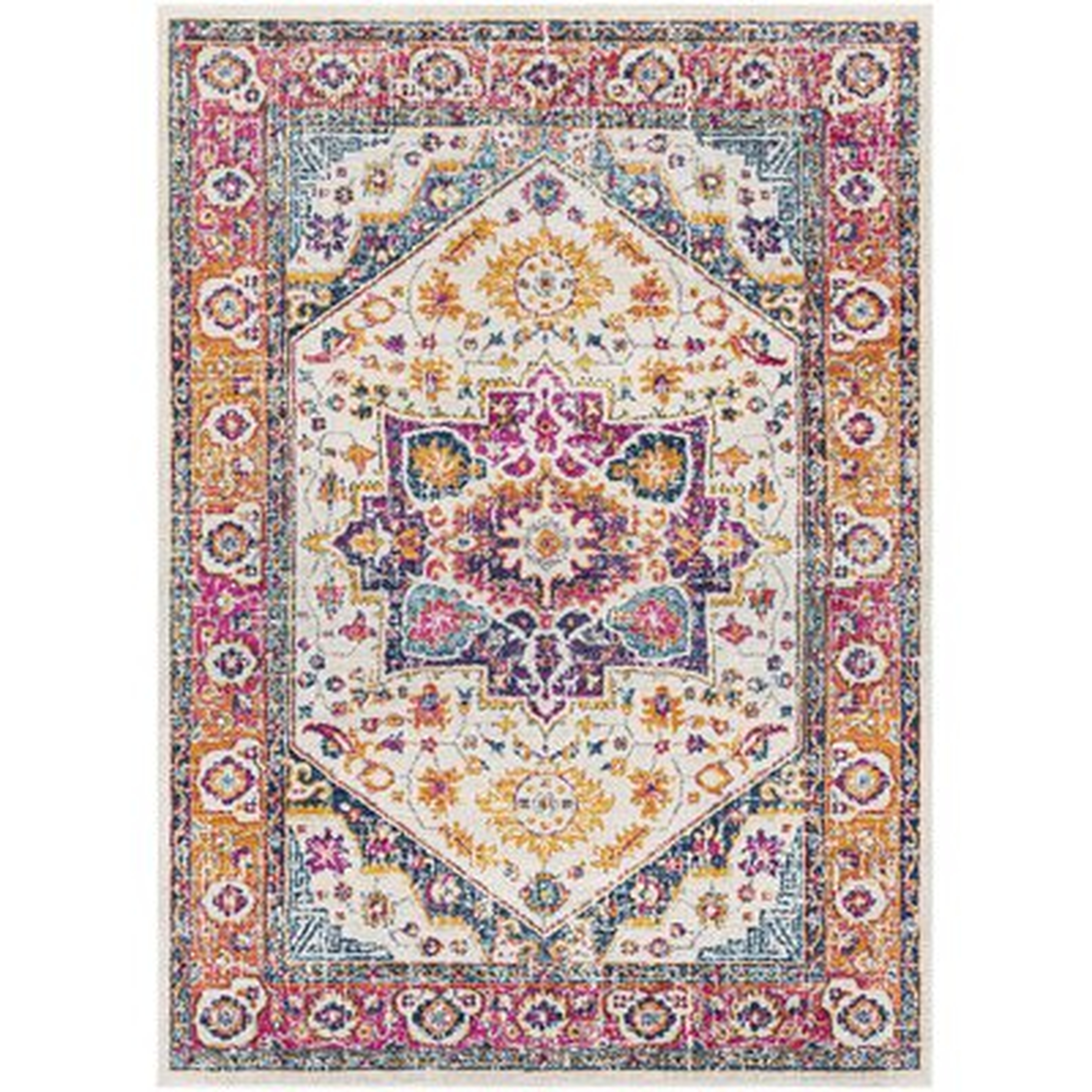 Sorrels Floral Saffron/Pink Area Rug - Wayfair