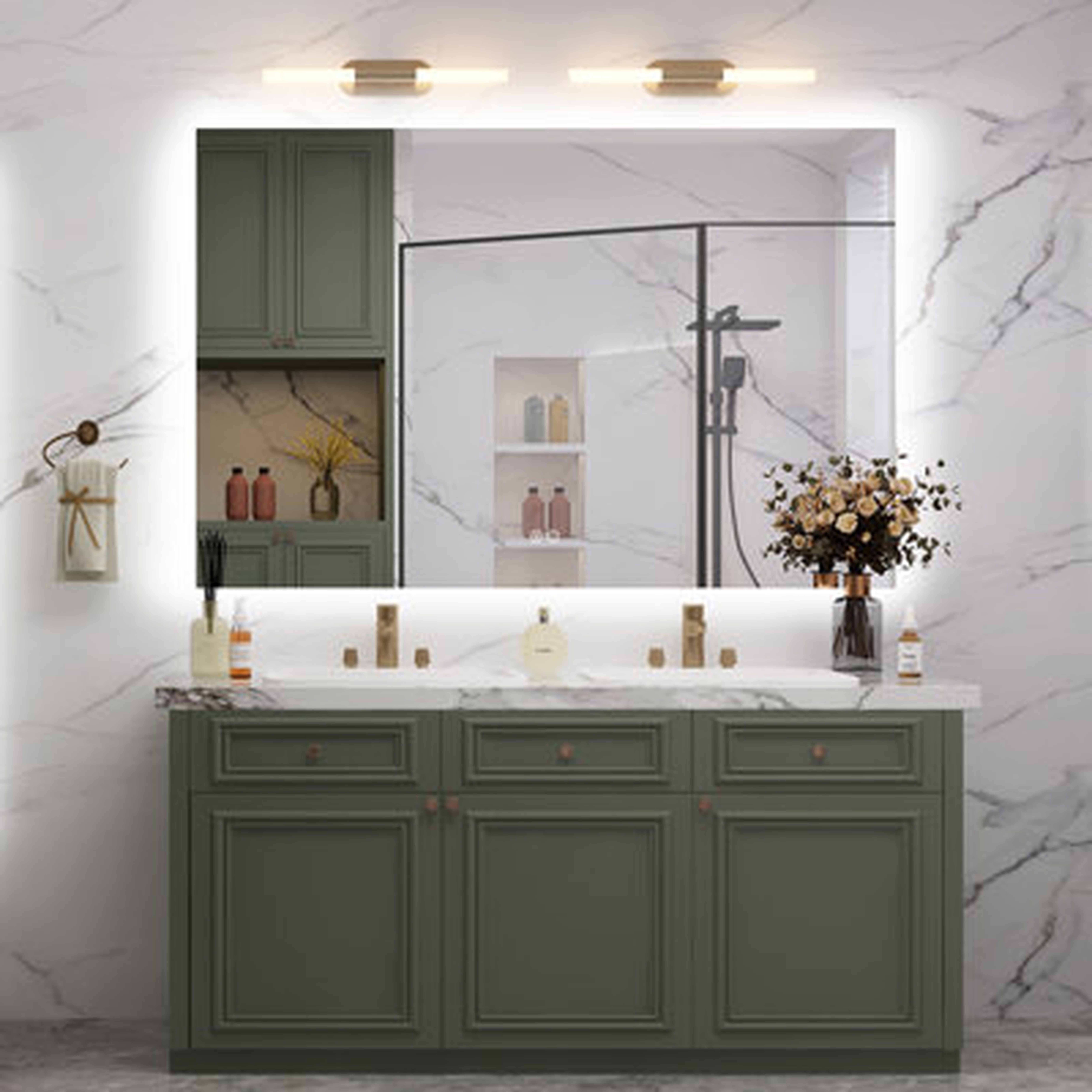 Aevar Simple & Modern Back LED Lighted Anti-Fog Bathroom/Vanity Mirror with Tempered Glass & ETL - Wayfair