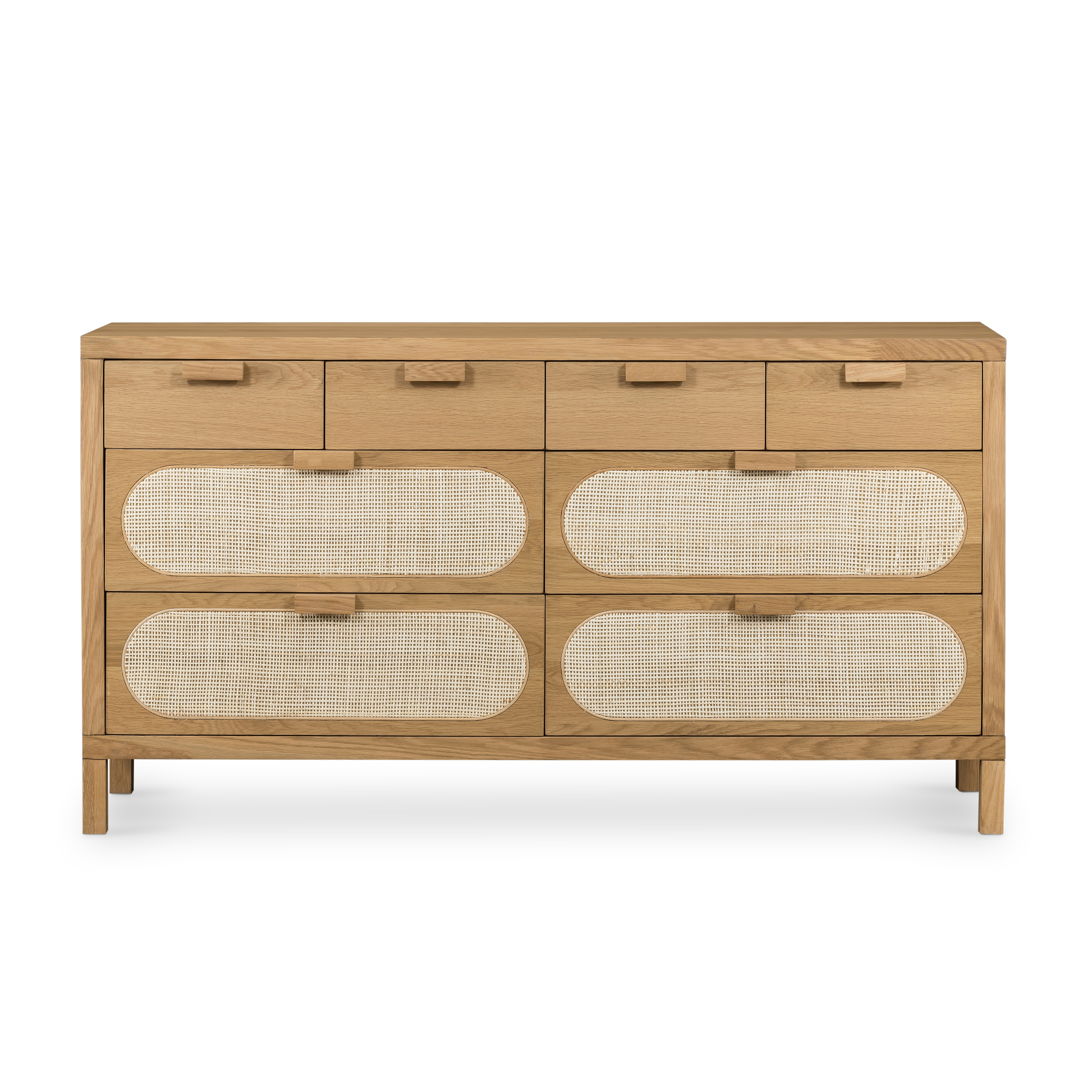 Allegra 8 Drawer Dresser-Natural Cane - Four Hands