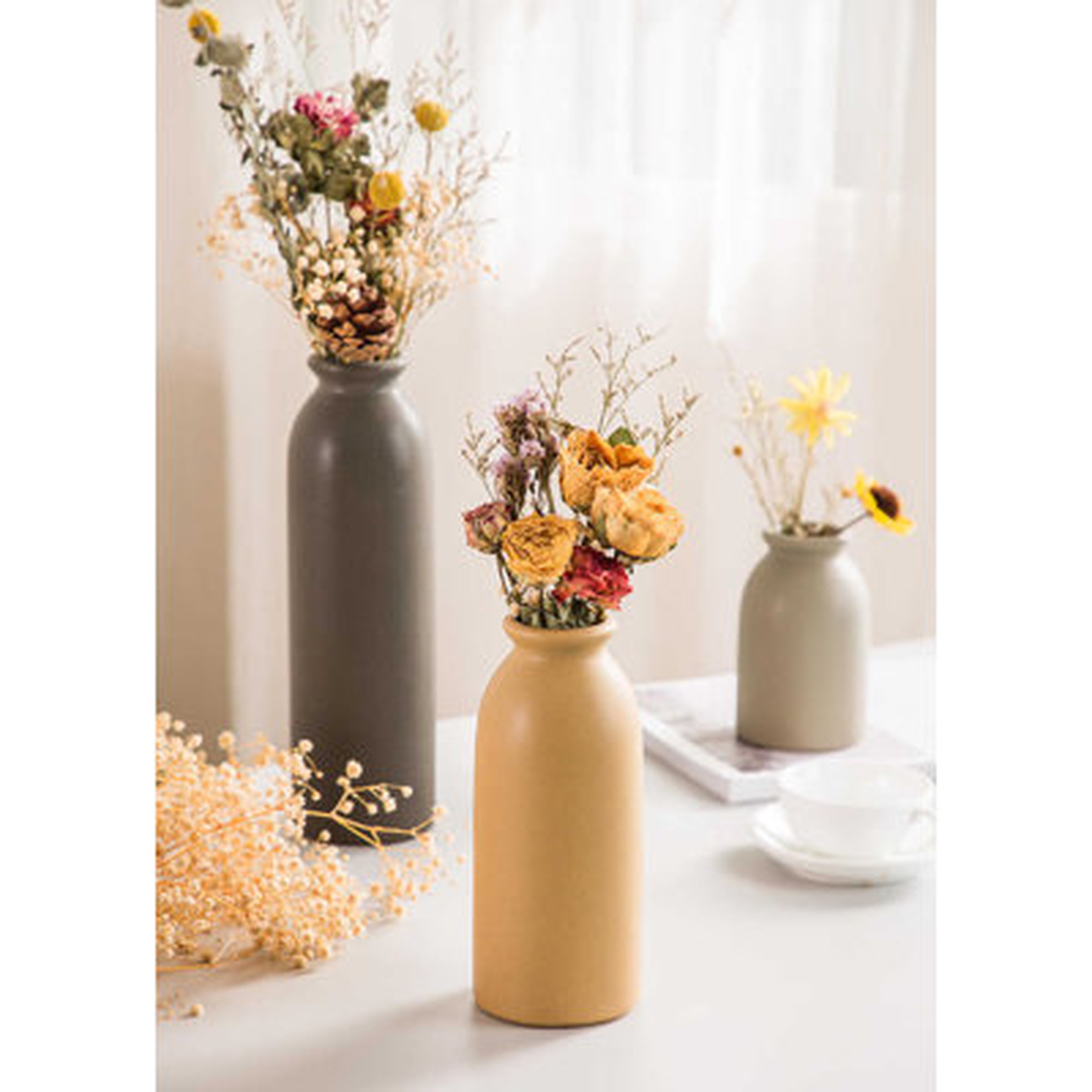 3 Piece 11" Indoor / Outdoor Ceramic Table Vase Set - Wayfair