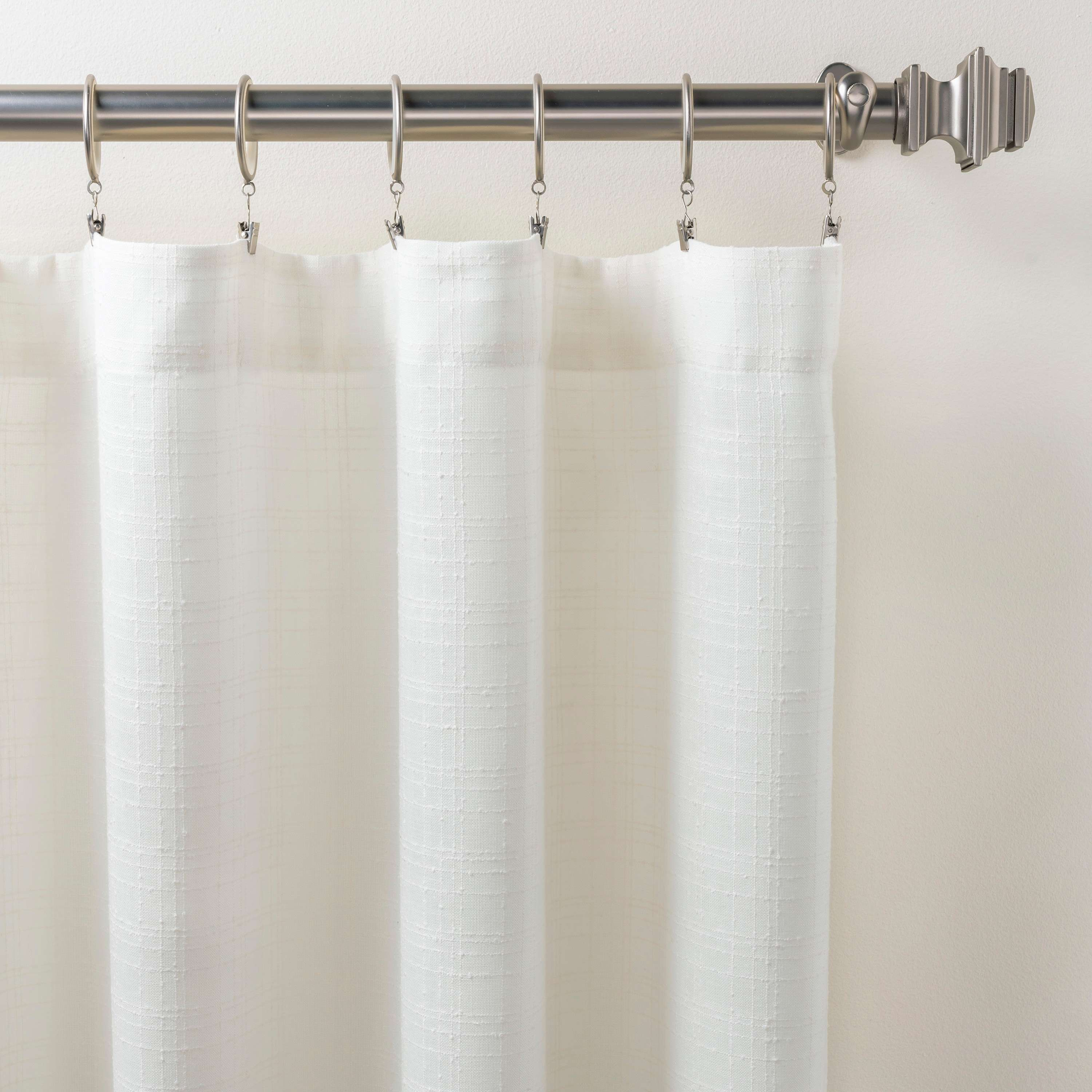 Textured Sheer Dove White Curtain Panel - Dash and Albert
