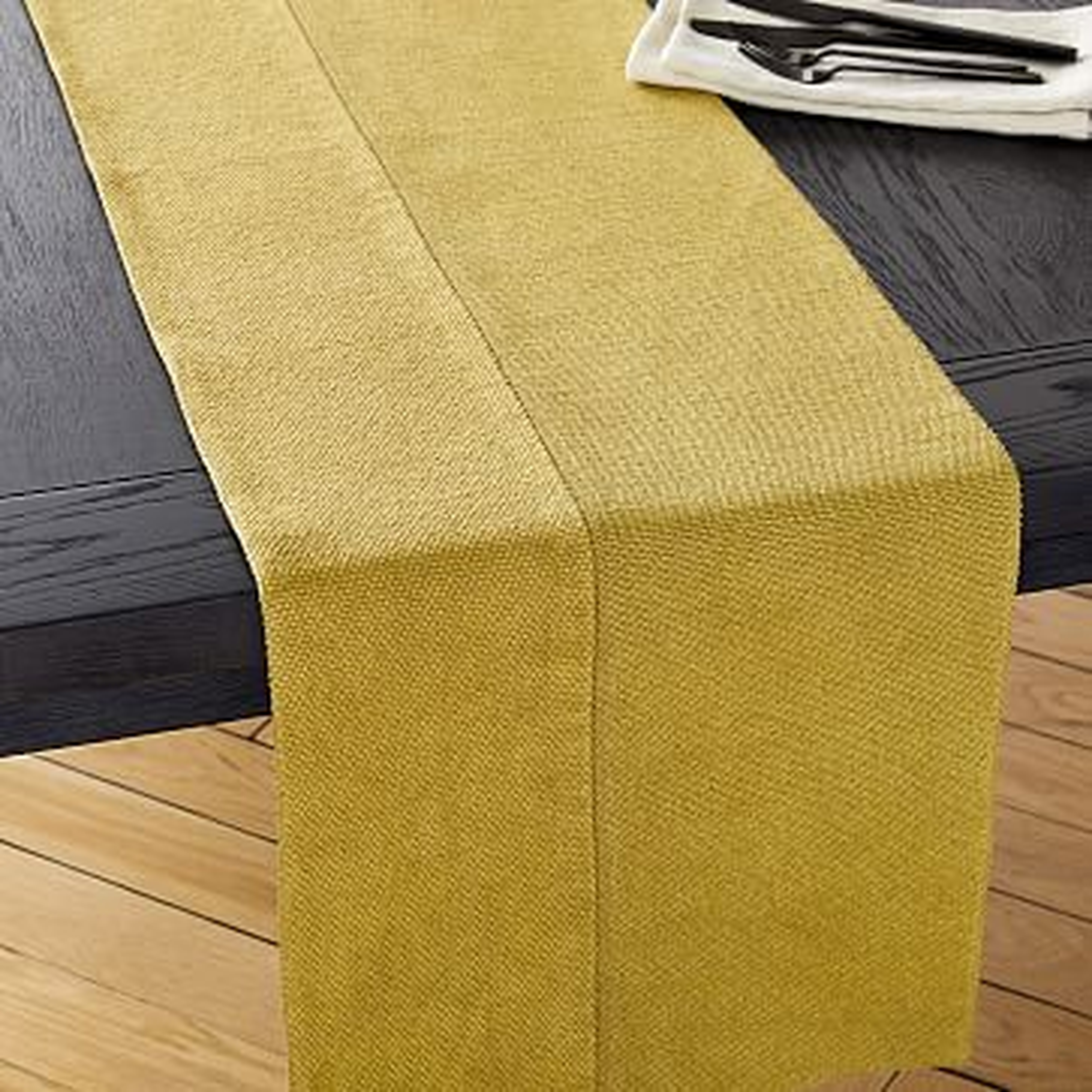 Cotton Canvas Table Table Runner, Wasabi - West Elm