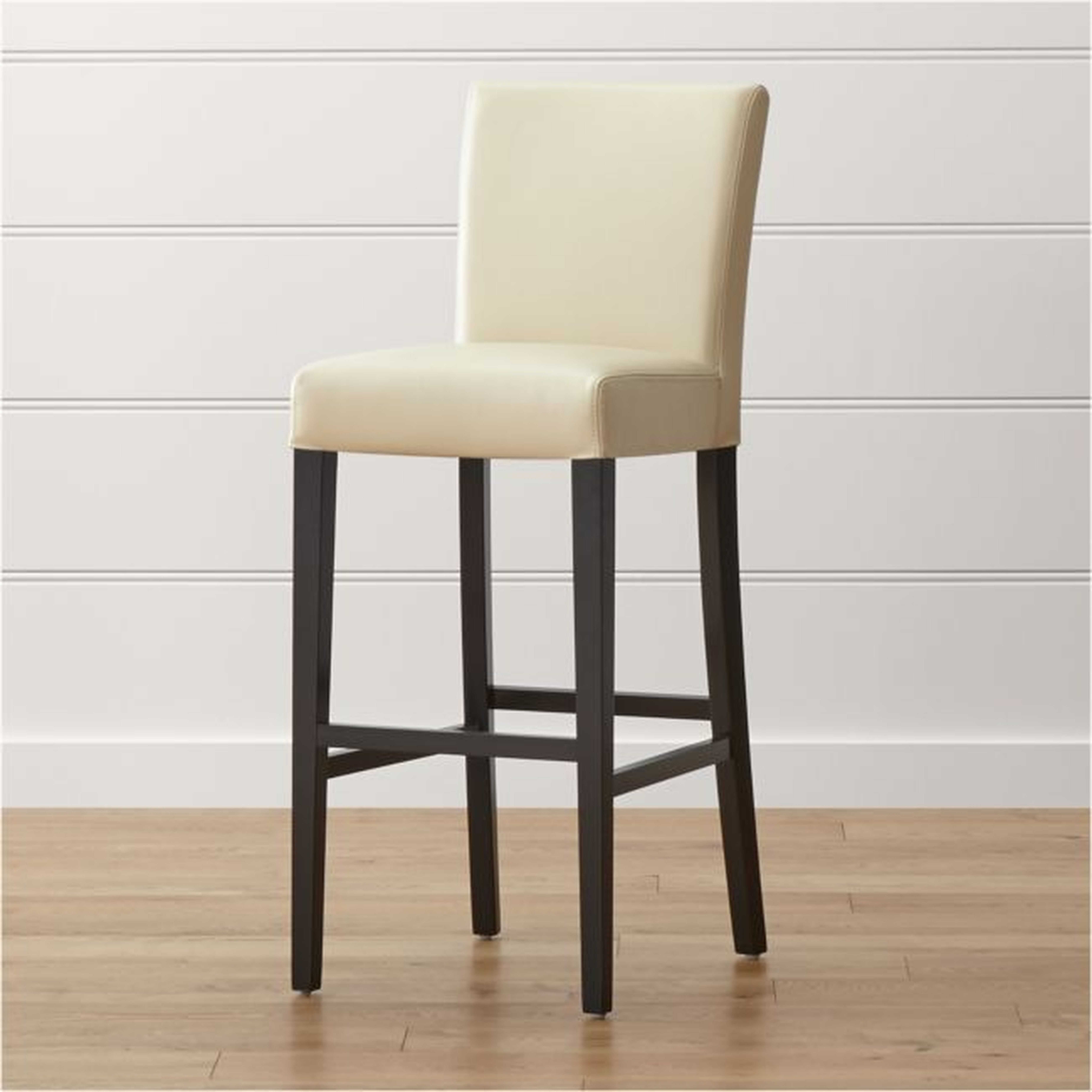 Lowe Ivory Leather Bar Stool - Crate and Barrel