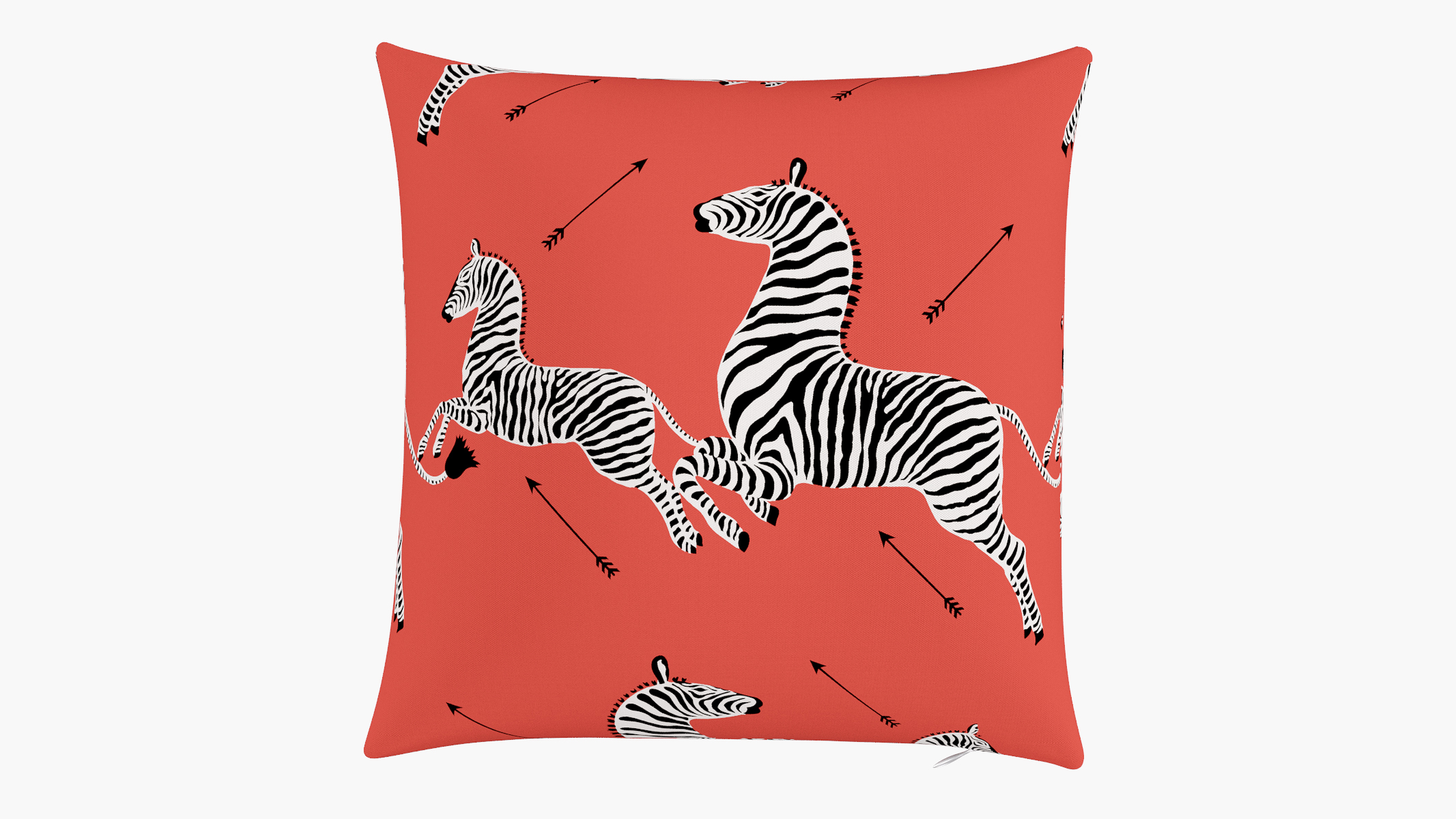 Throw Pillow 18", Coral Zebra, 18" x 18" - The Inside