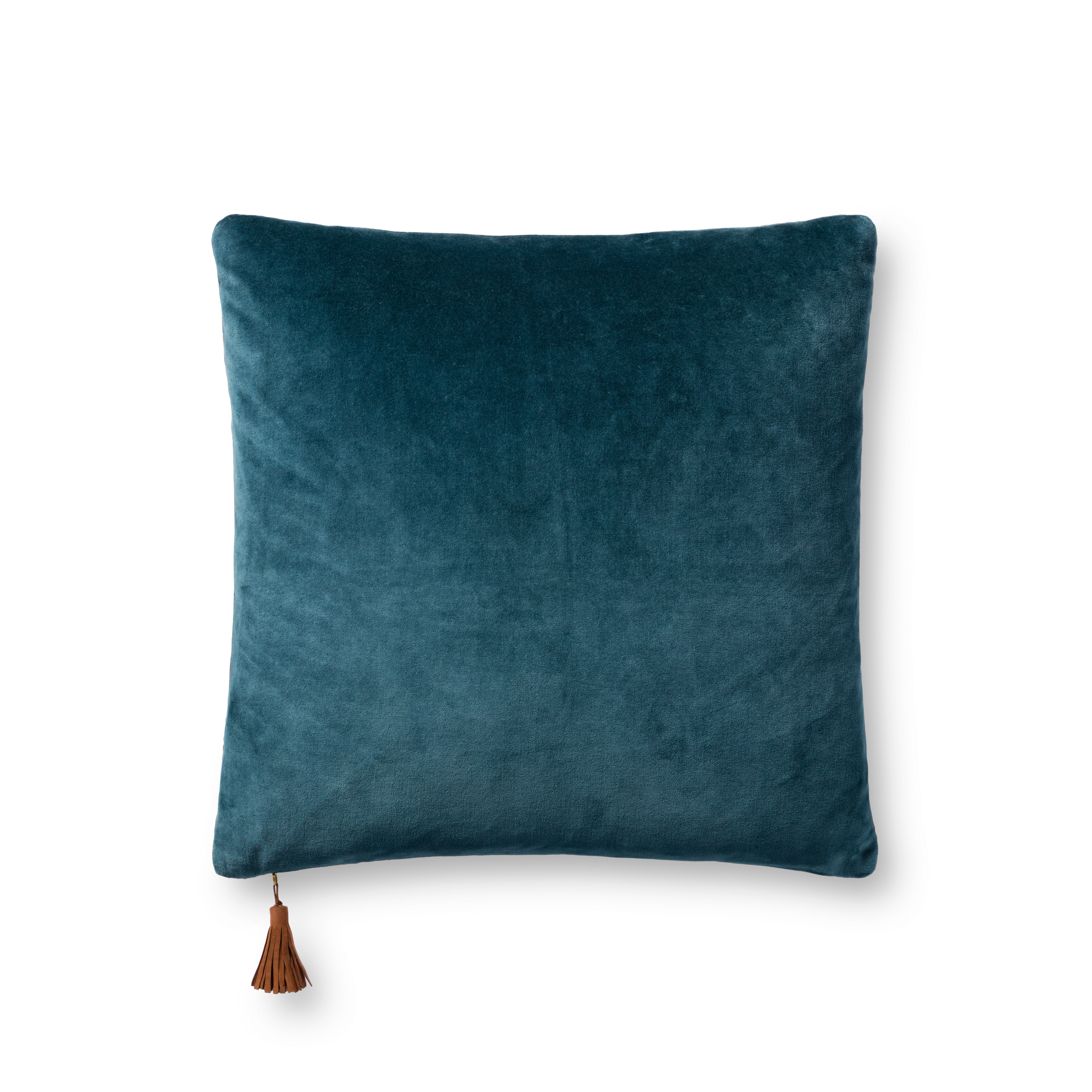 PILLOWS P1153 NAVY / COFFEE 18" x 18" Cover w/Down - Magnolia Home by Joana Gaines Crafted by Loloi Rugs