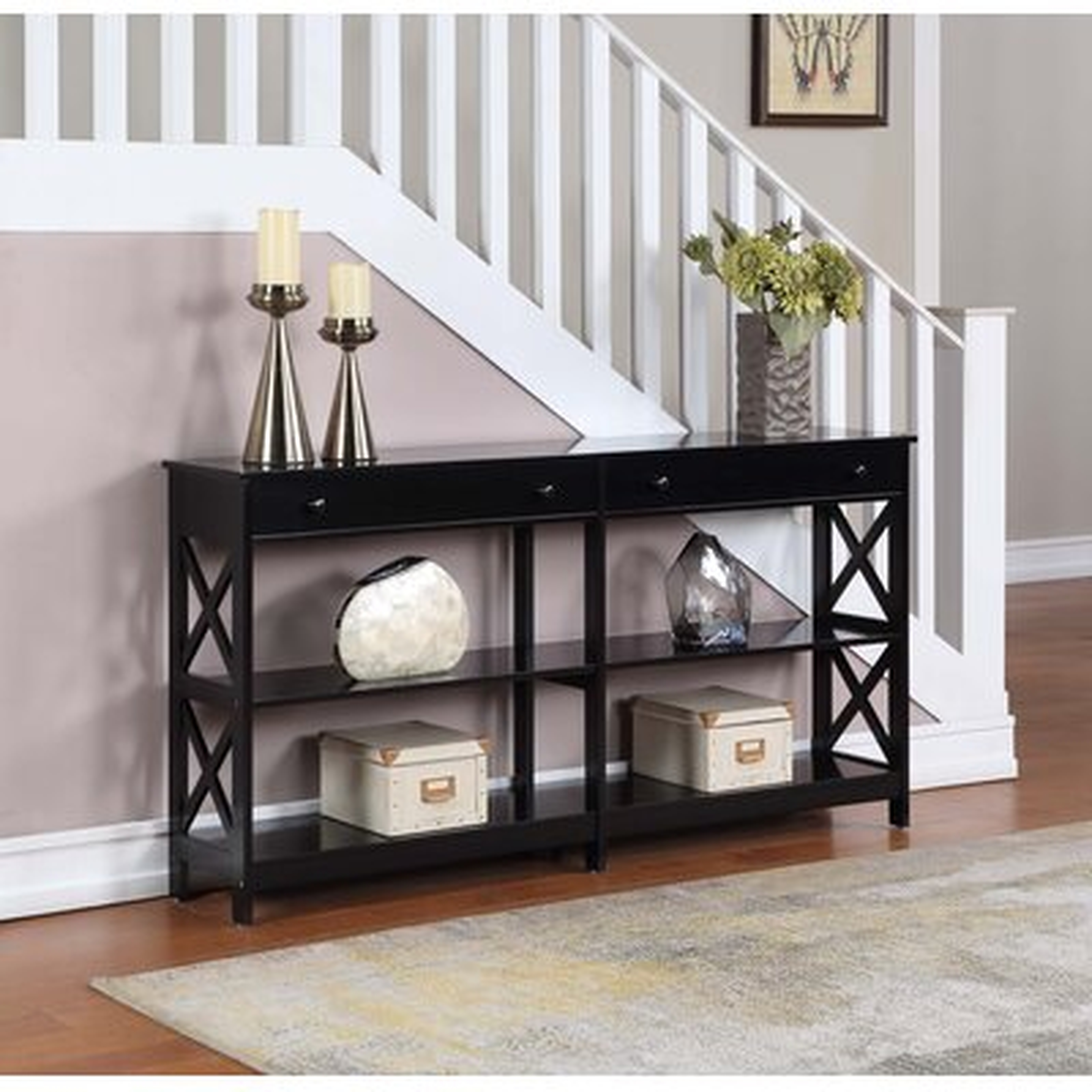 Oxford 2 Drawer 60 Inch Console Table With Shelves - Wayfair